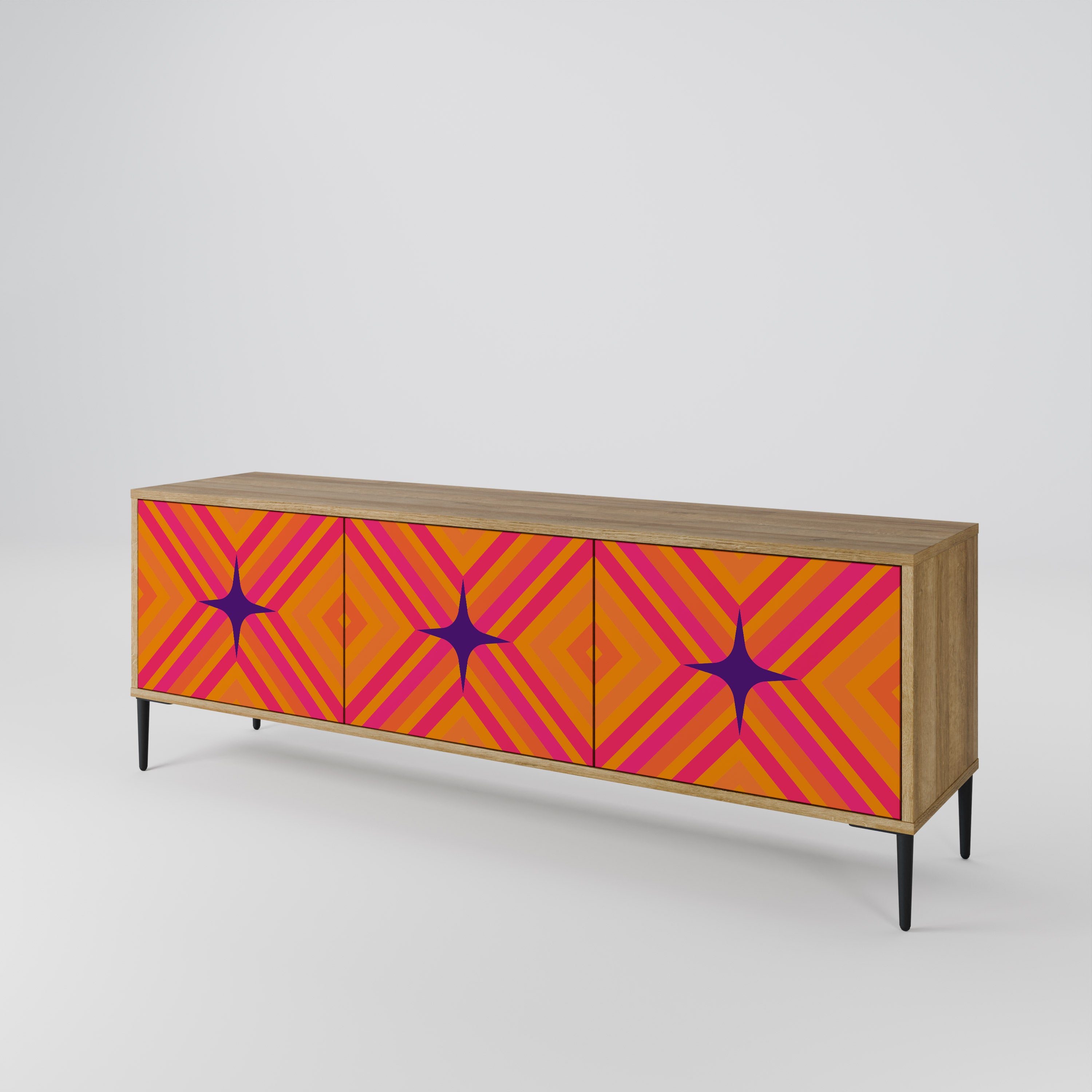 GEOMETRIC BRILLIANCE Třídveřový TV stolek