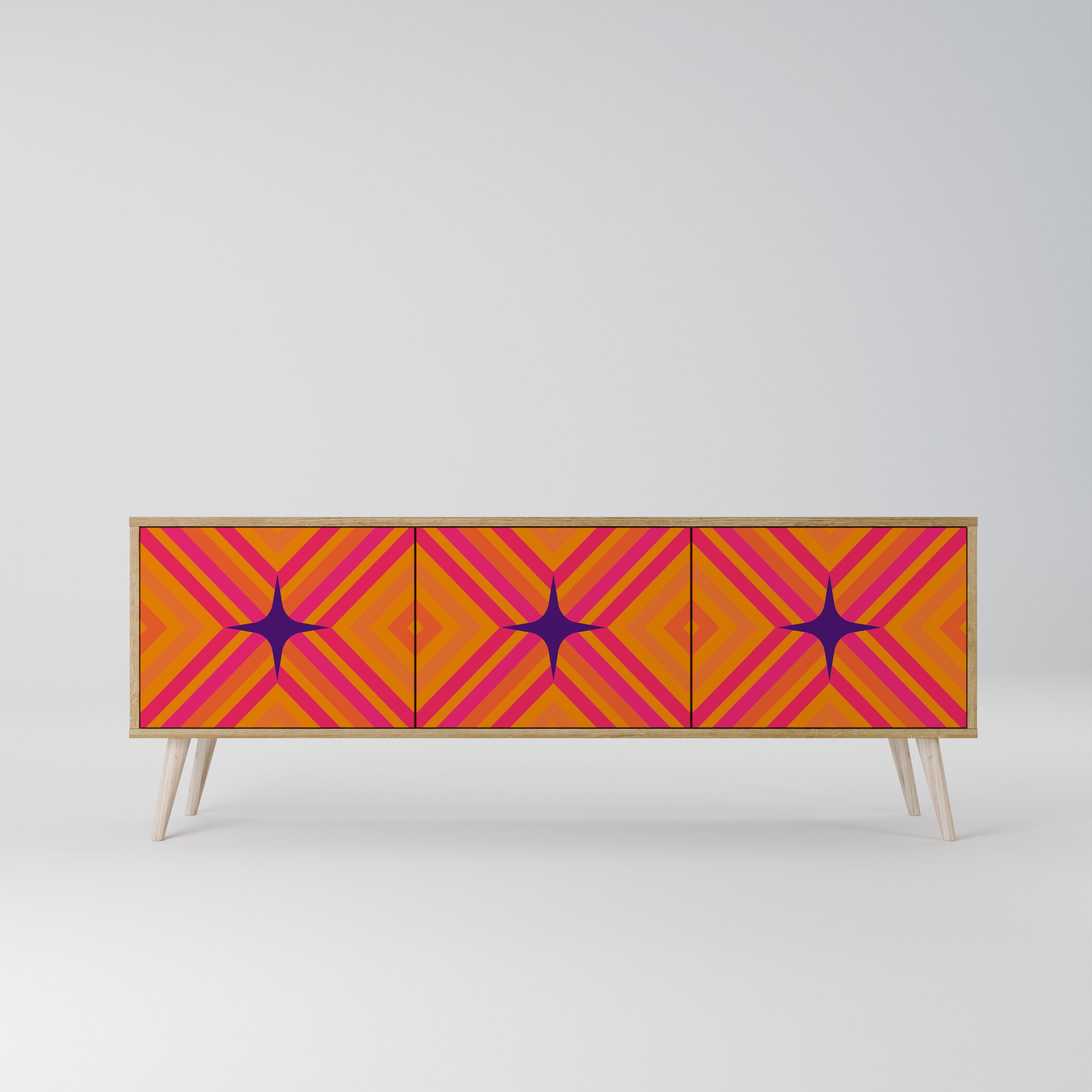 GEOMETRIC BRILLIANCE Třídveřový TV stolek