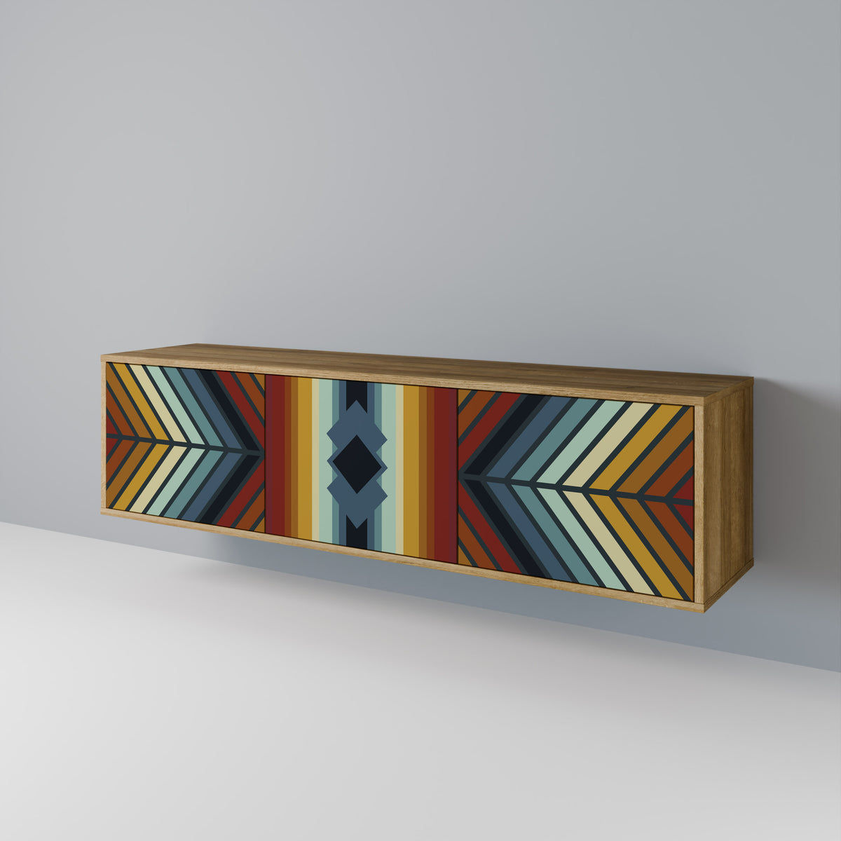 INDIGENOUS ZIGZAG Třídveřový TV stolek