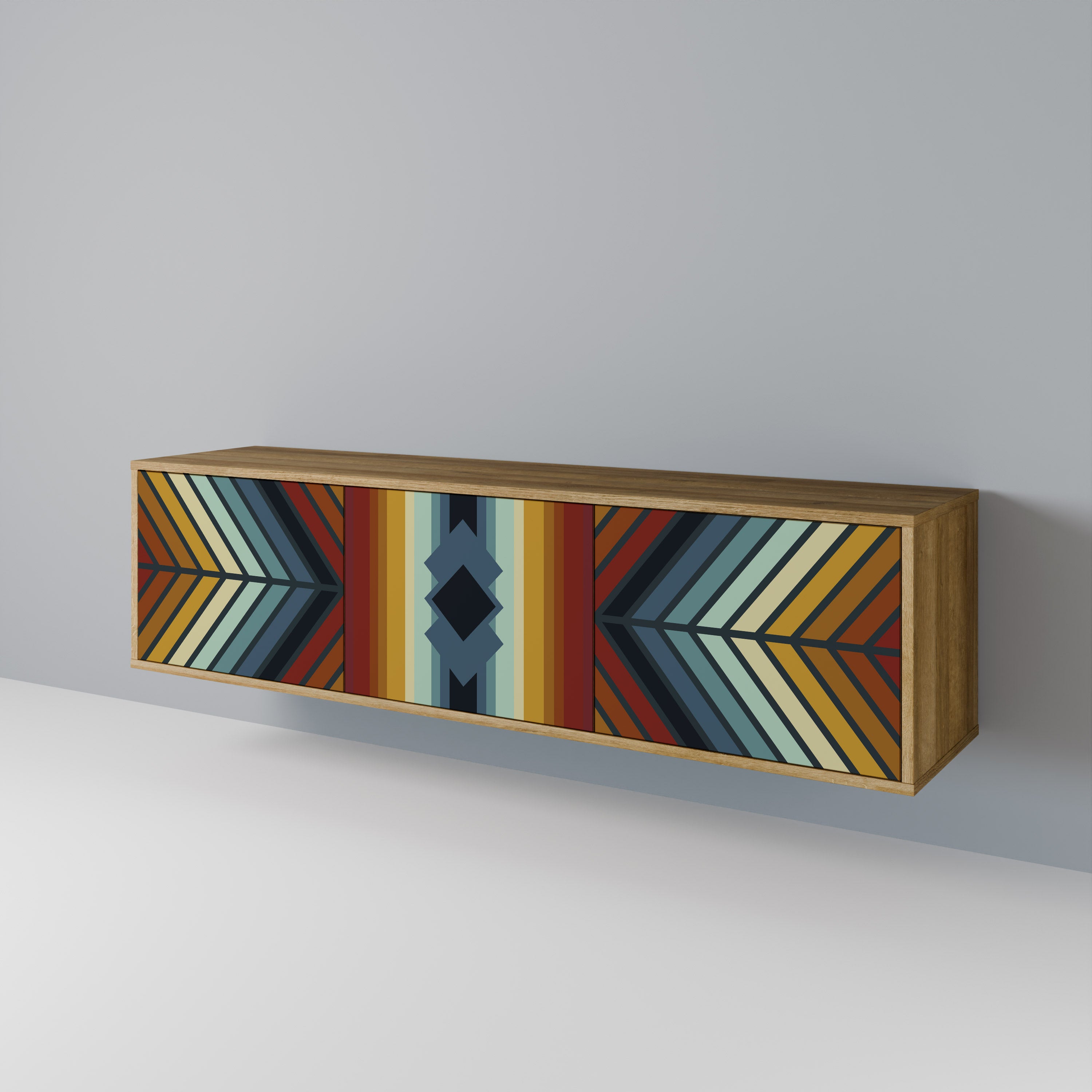 INDIGENOUS ZIGZAG Třídveřový TV stolek