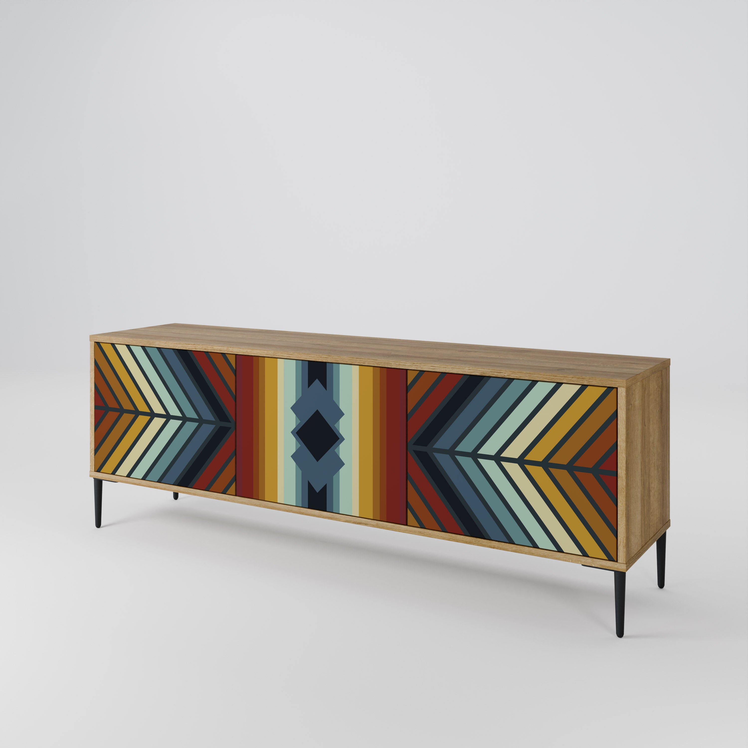 INDIGENOUS ZIGZAG Třídveřový TV stolek