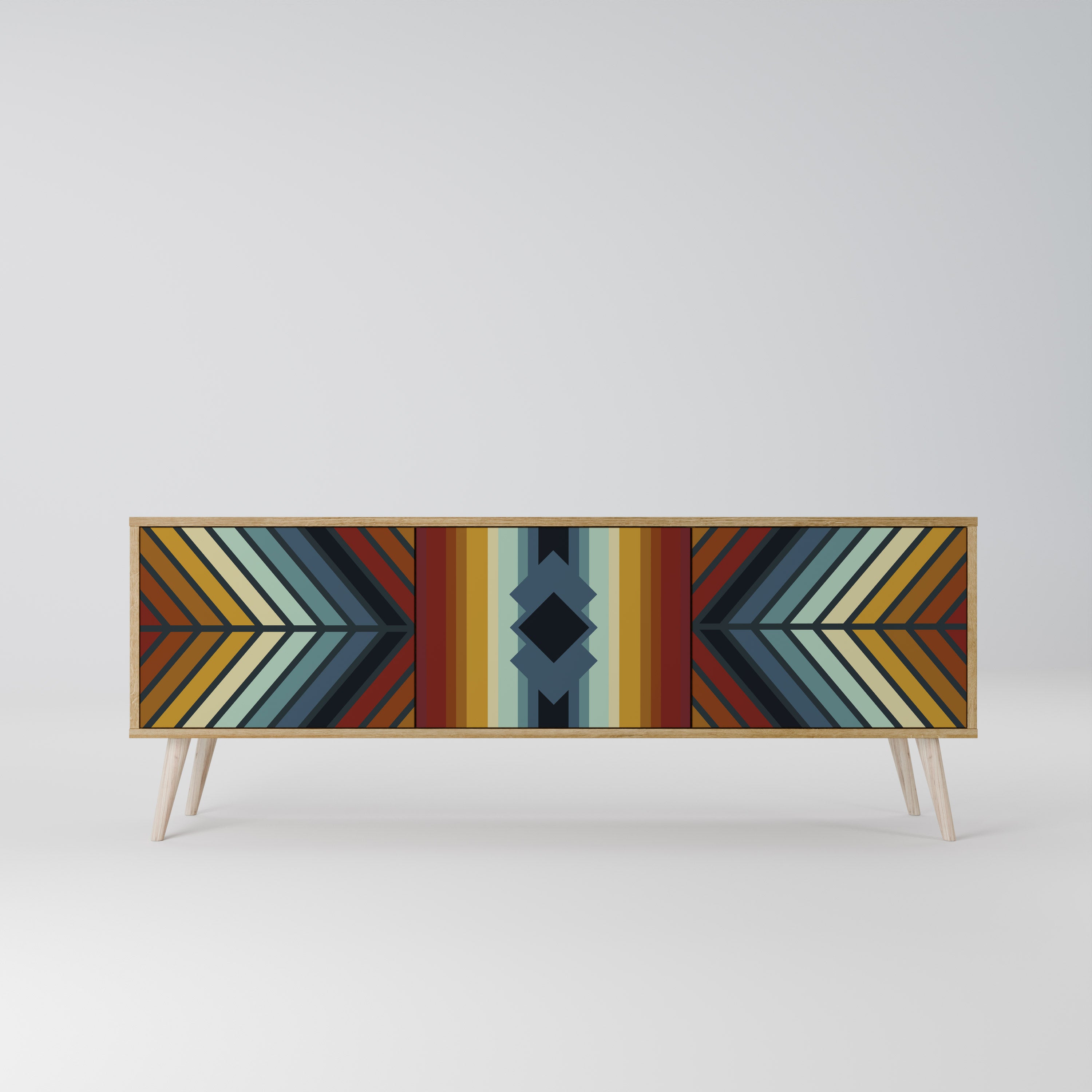 INDIGENOUS ZIGZAG Třídveřový TV stolek