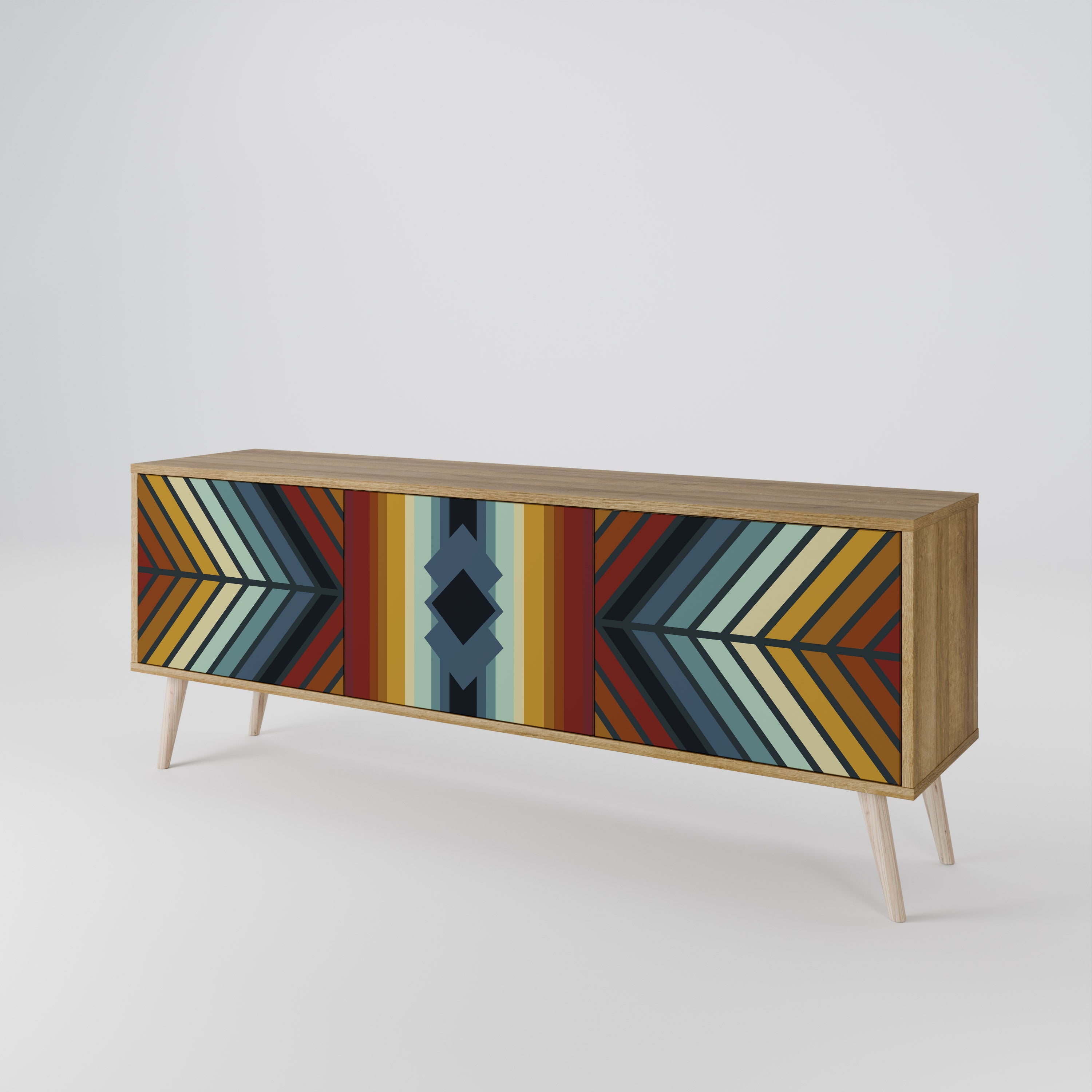 INDIGENOUS ZIGZAG Třídveřový TV stolek