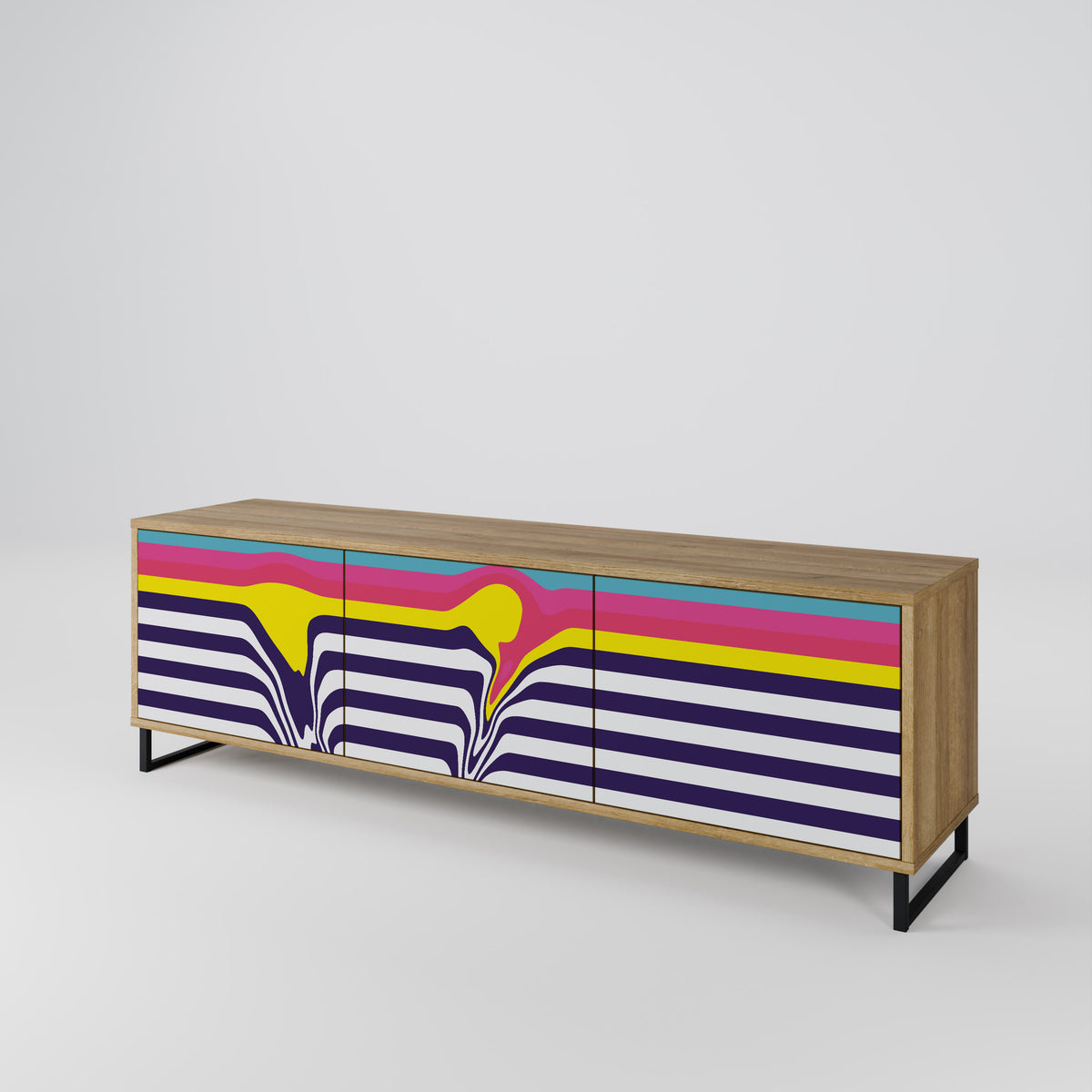 COLORFUL DIVERSION Třídveřový TV stolek