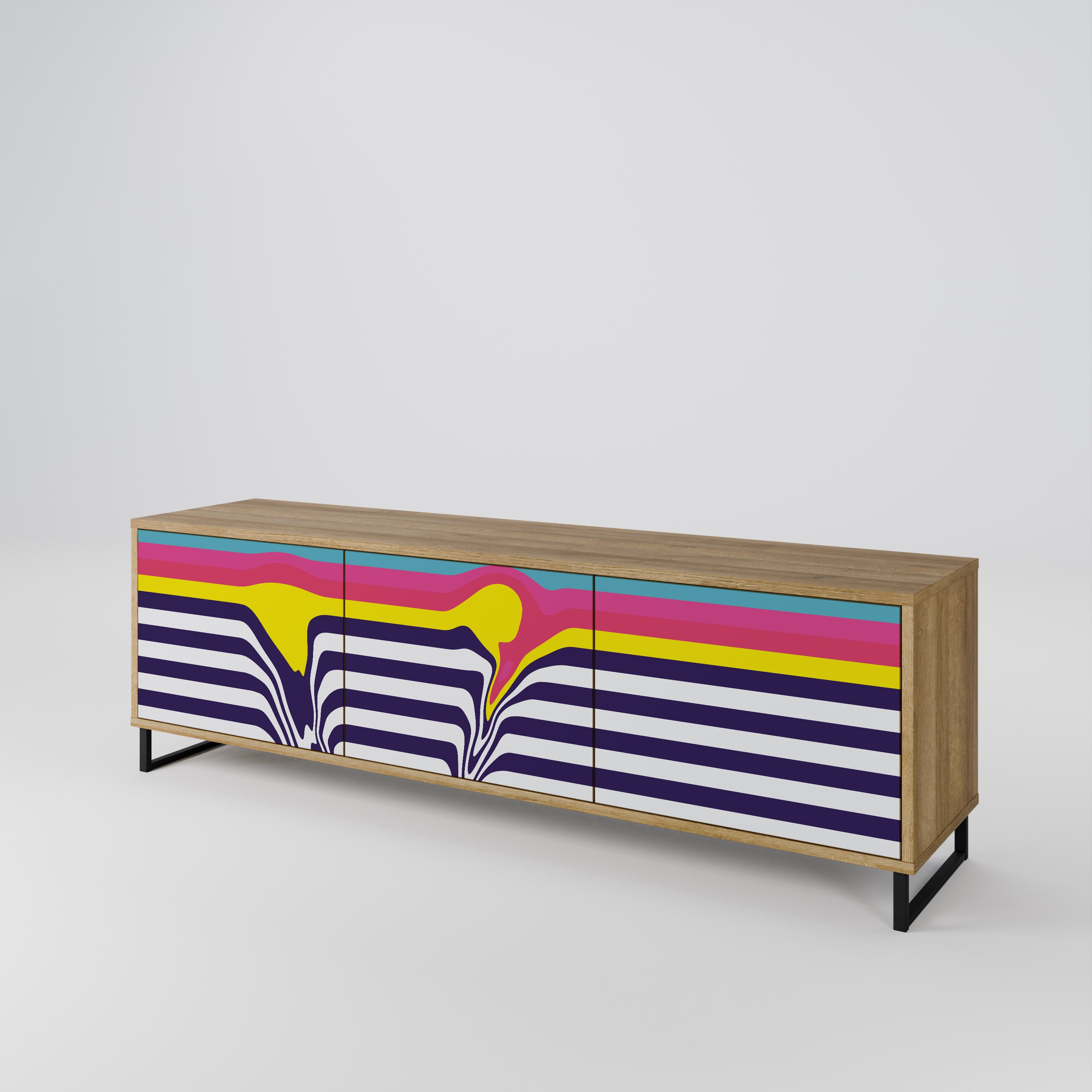 COLORFUL DIVERSION Třídveřový TV stolek