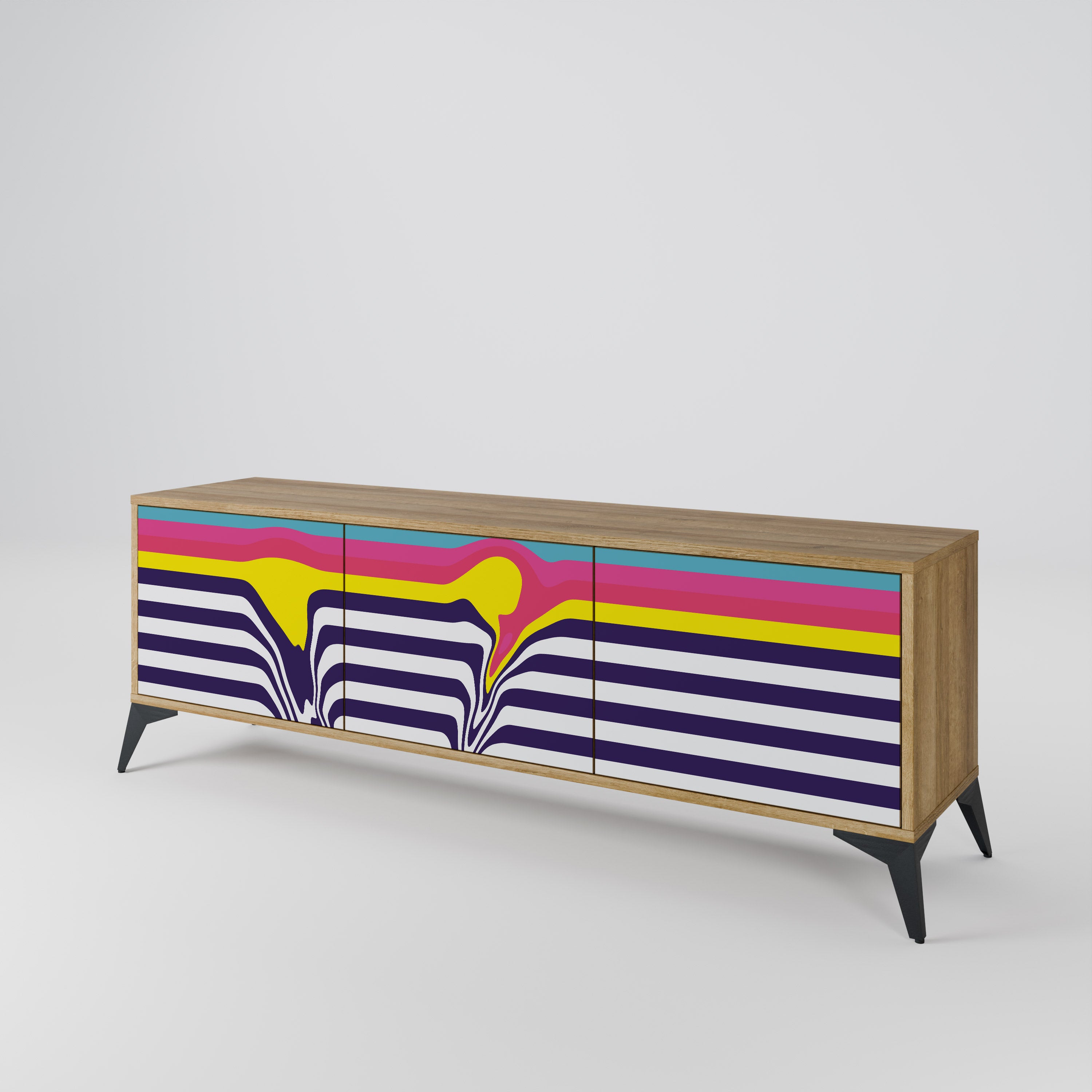 COLORFUL DIVERSION Třídveřový TV stolek
