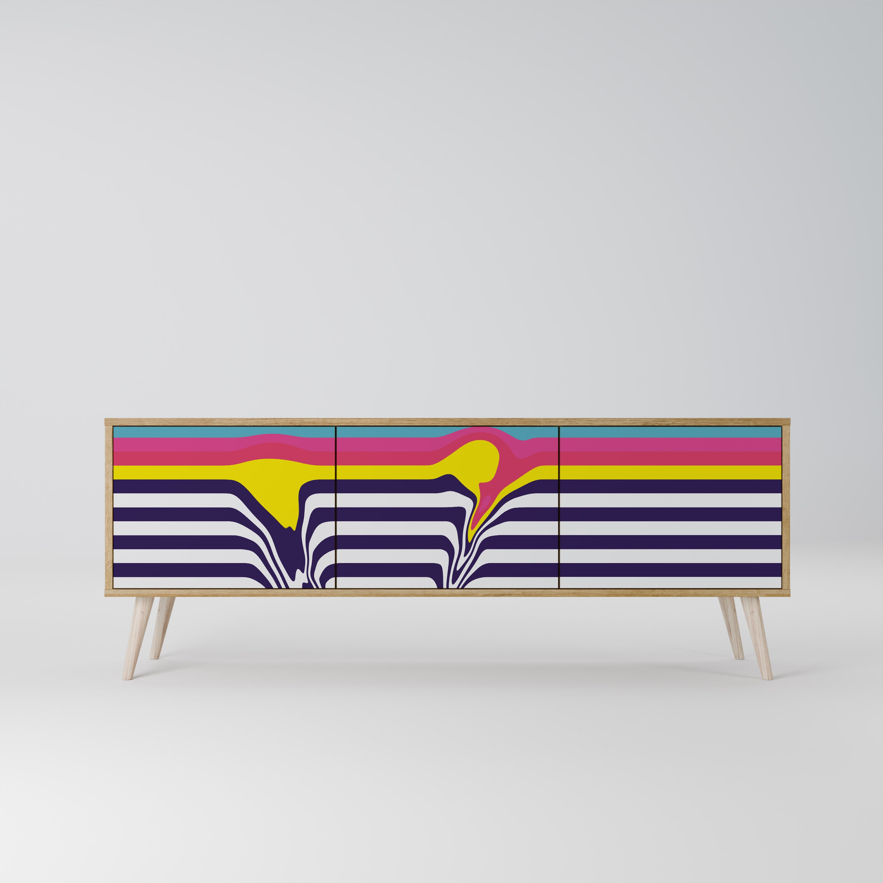 COLORFUL DIVERSION Třídveřový TV stolek