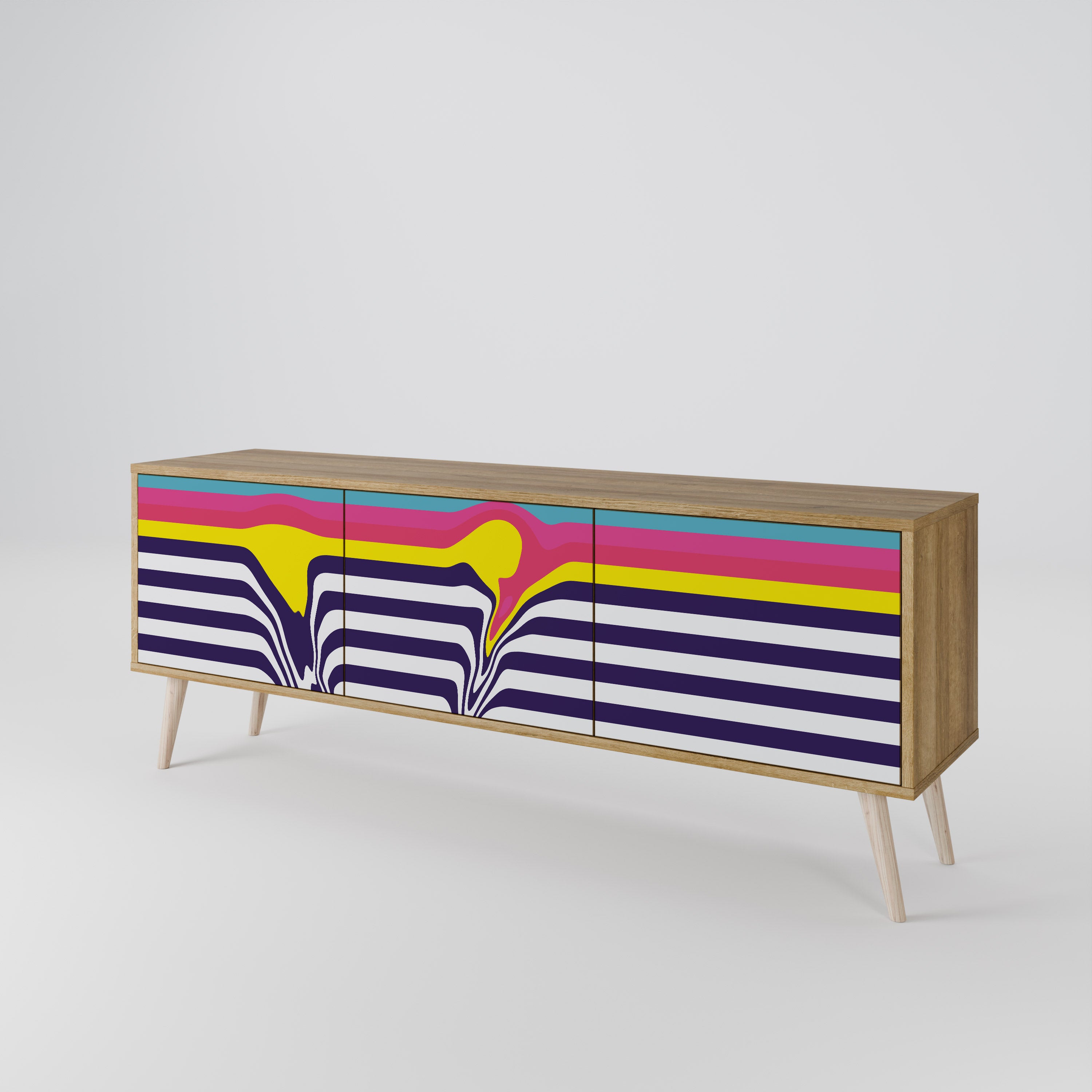 COLORFUL DIVERSION Třídveřový TV stolek