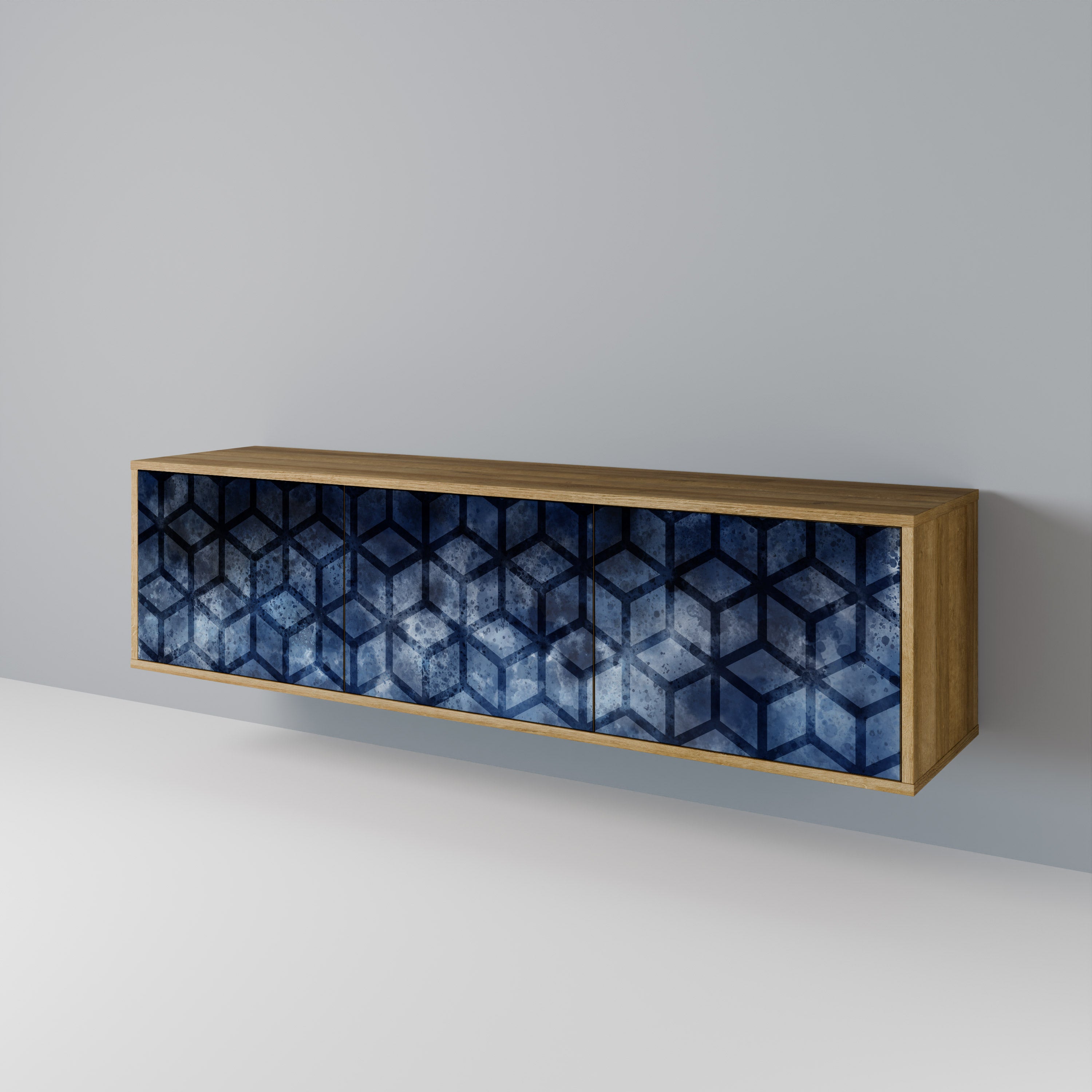 CUBIC MIST Třídveřový TV stolek