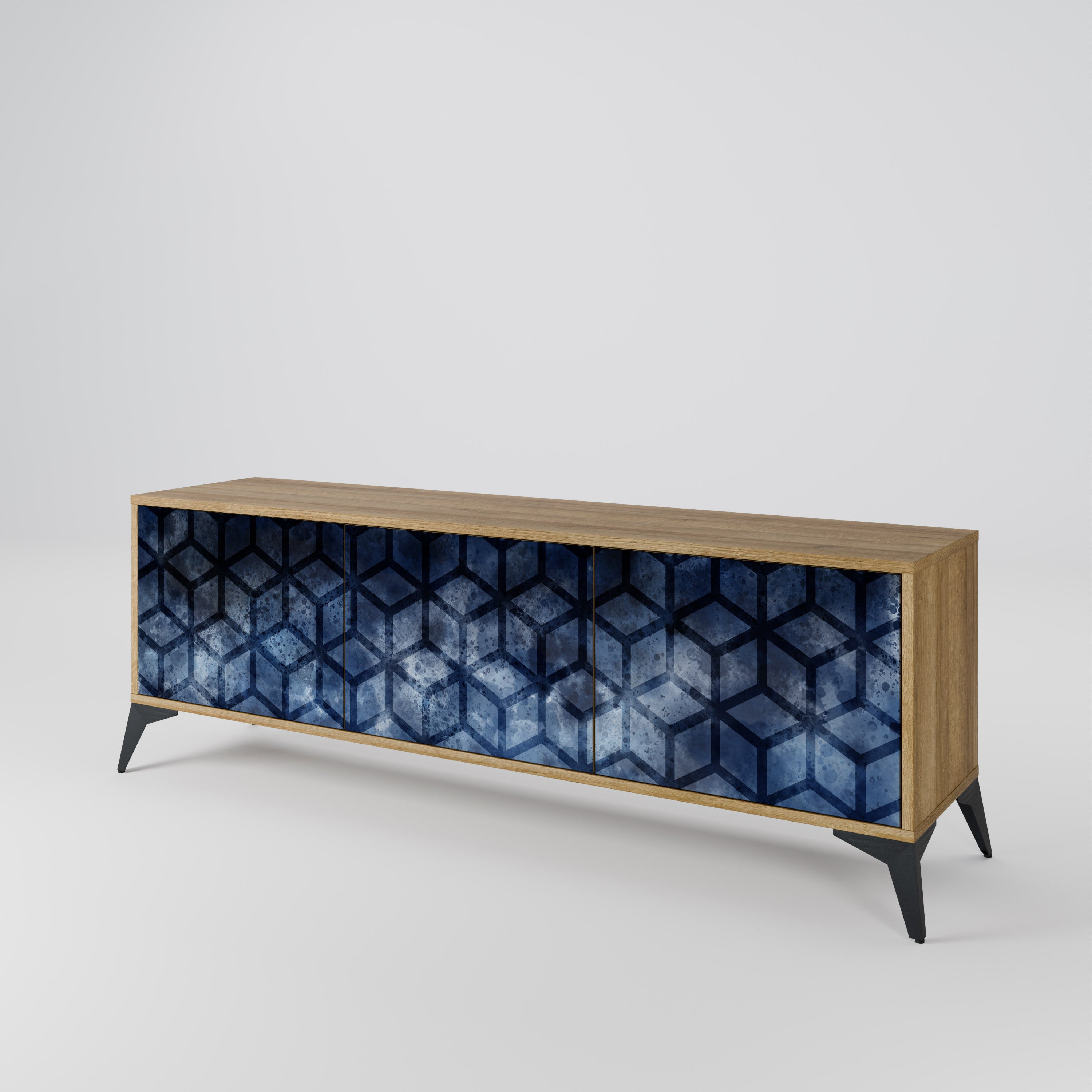 CUBIC MIST Třídveřový TV stolek