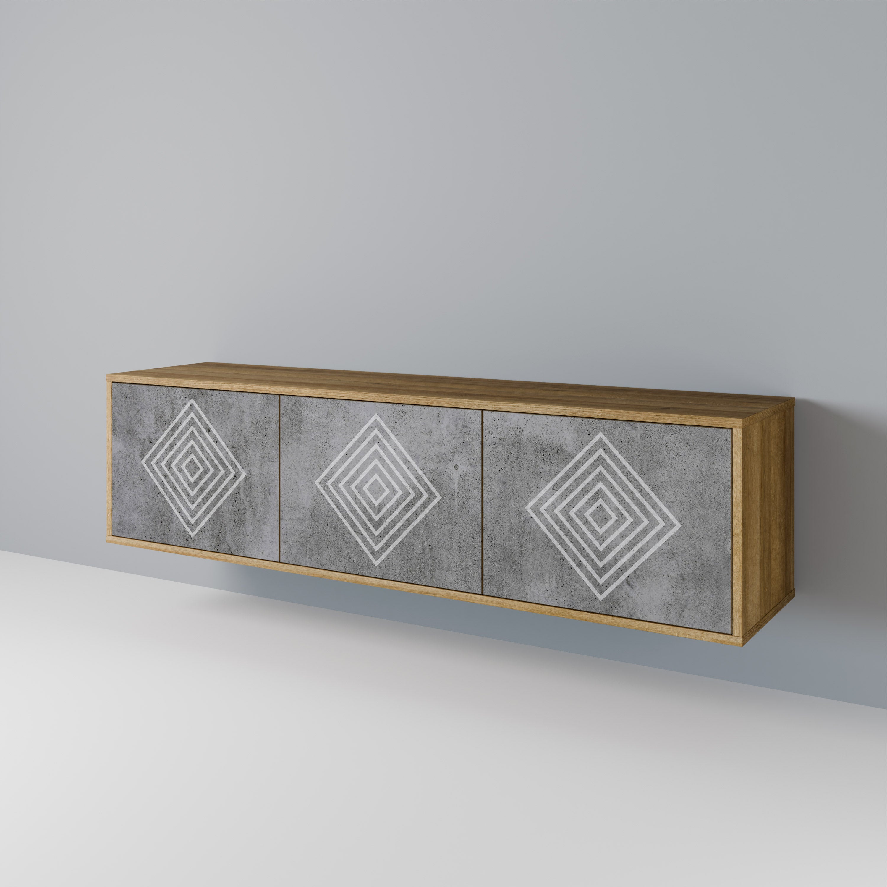 POLYGONAL ARTISTRY Třídveřový TV stolek