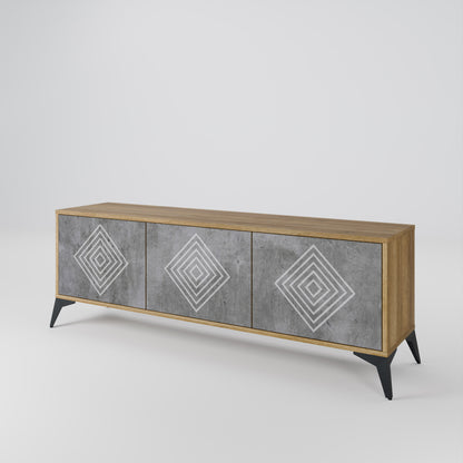 POLYGONAL ARTISTRY Třídveřový TV stolek