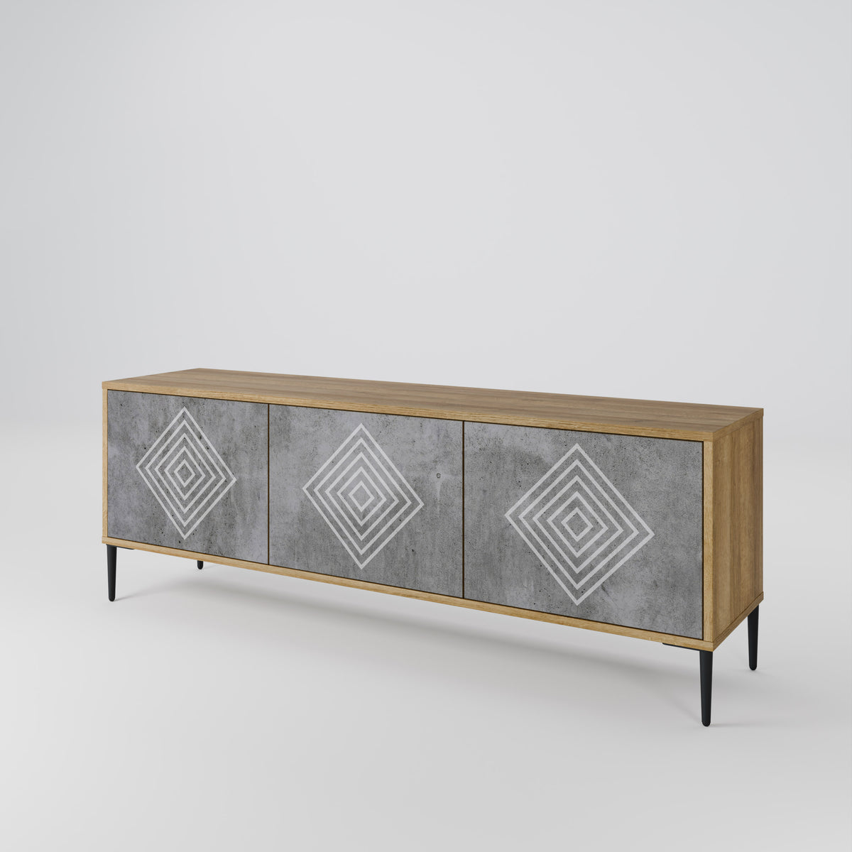POLYGONAL ARTISTRY Třídveřový TV stolek