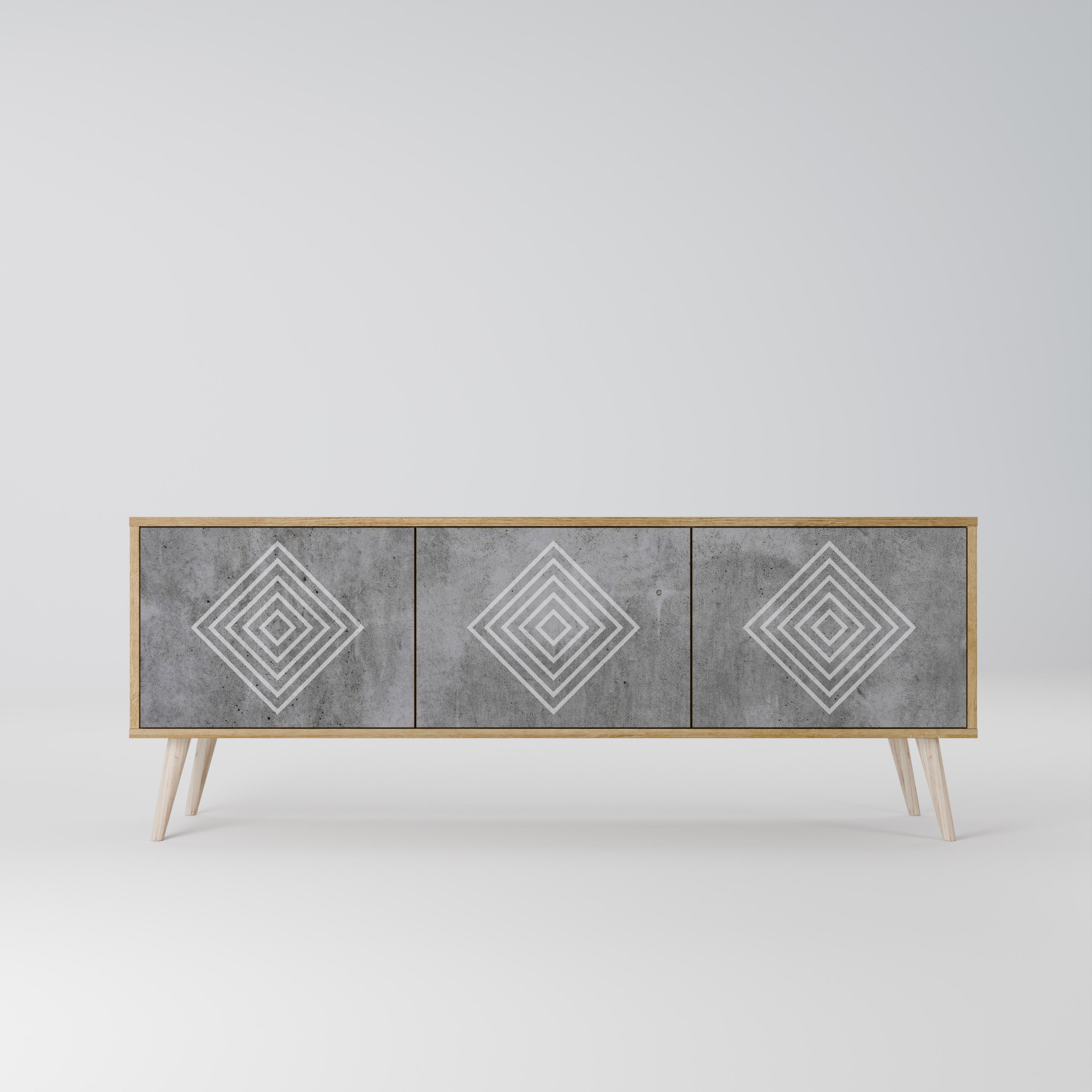 POLYGONAL ARTISTRY Třídveřový TV stolek