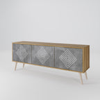 POLYGONAL ARTISTRY Třídveřový TV stolek