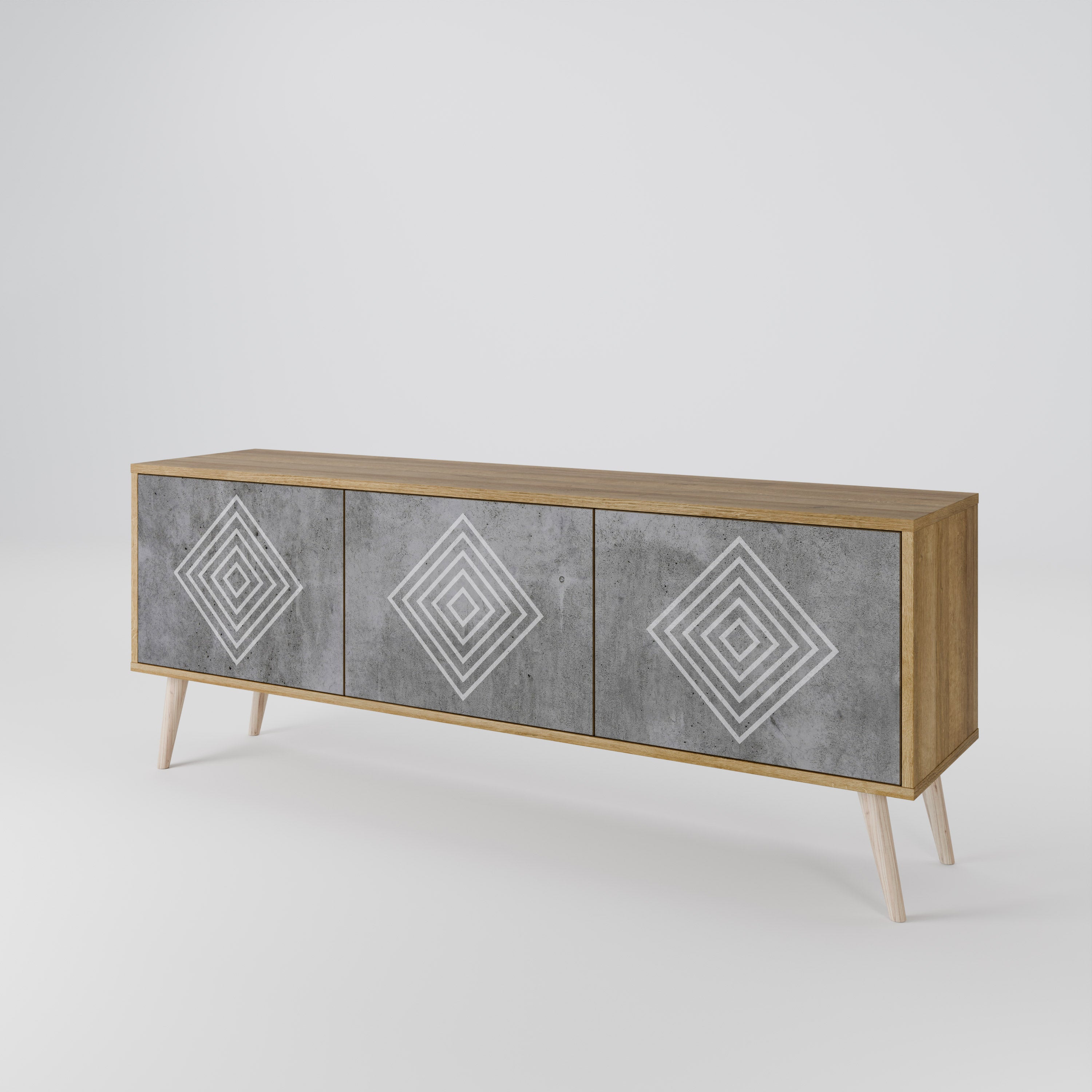 POLYGONAL ARTISTRY Třídveřový TV stolek