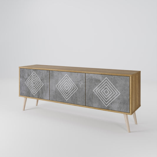 POLYGONAL ARTISTRY Třídveřový TV stolek