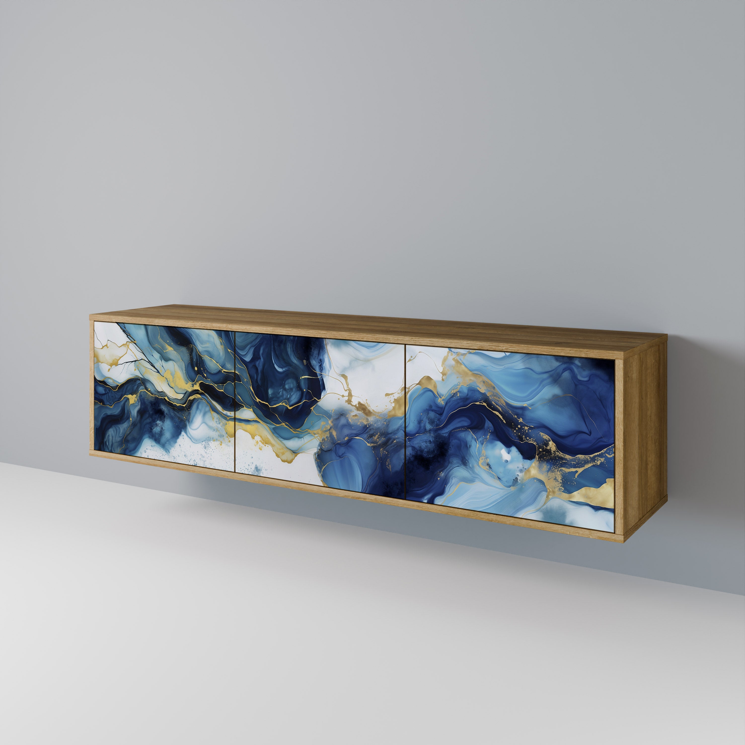 INKY MARBLE Třídveřový TV stolek