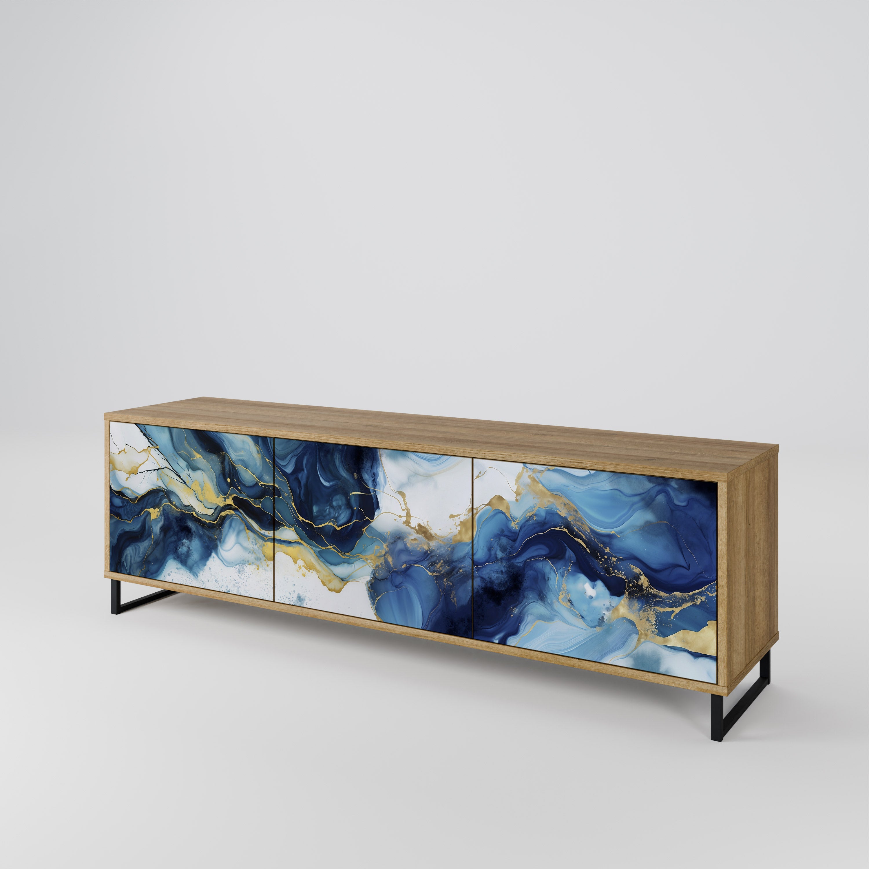 INKY MARBLE Třídveřový TV stolek