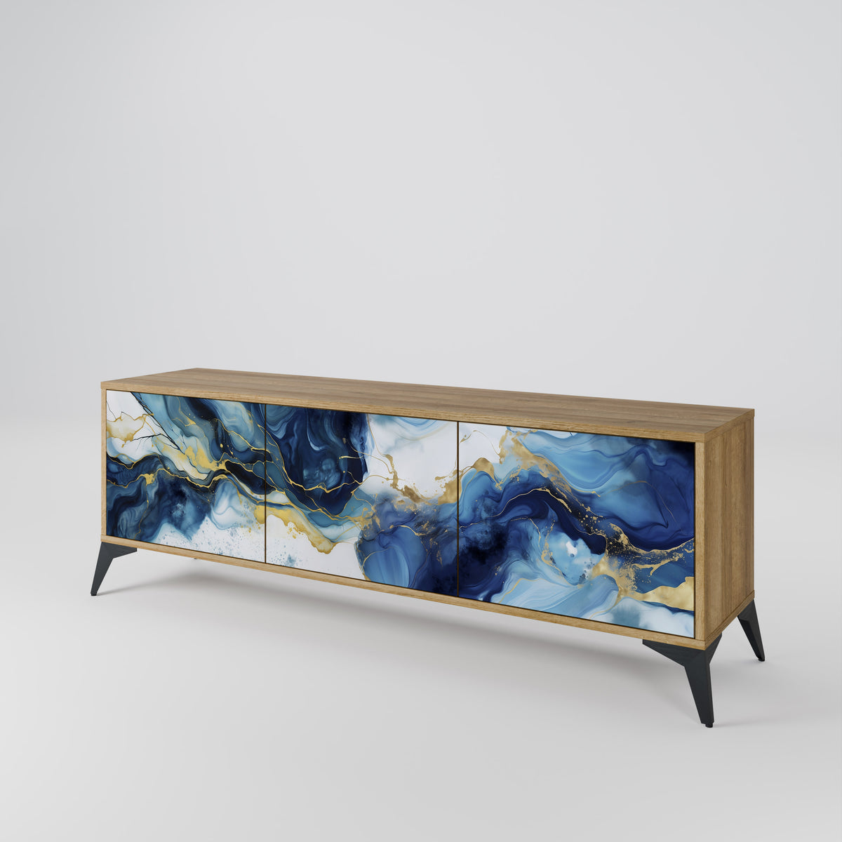 INKY MARBLE Třídveřový TV stolek