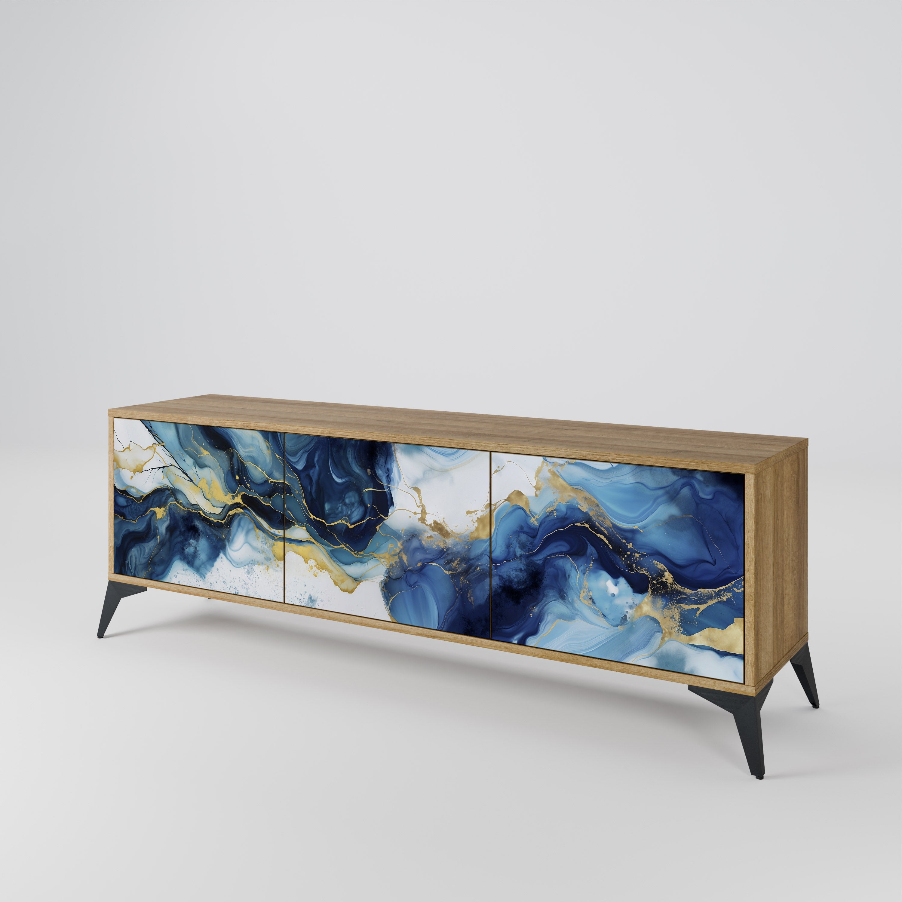 INKY MARBLE Třídveřový TV stolek