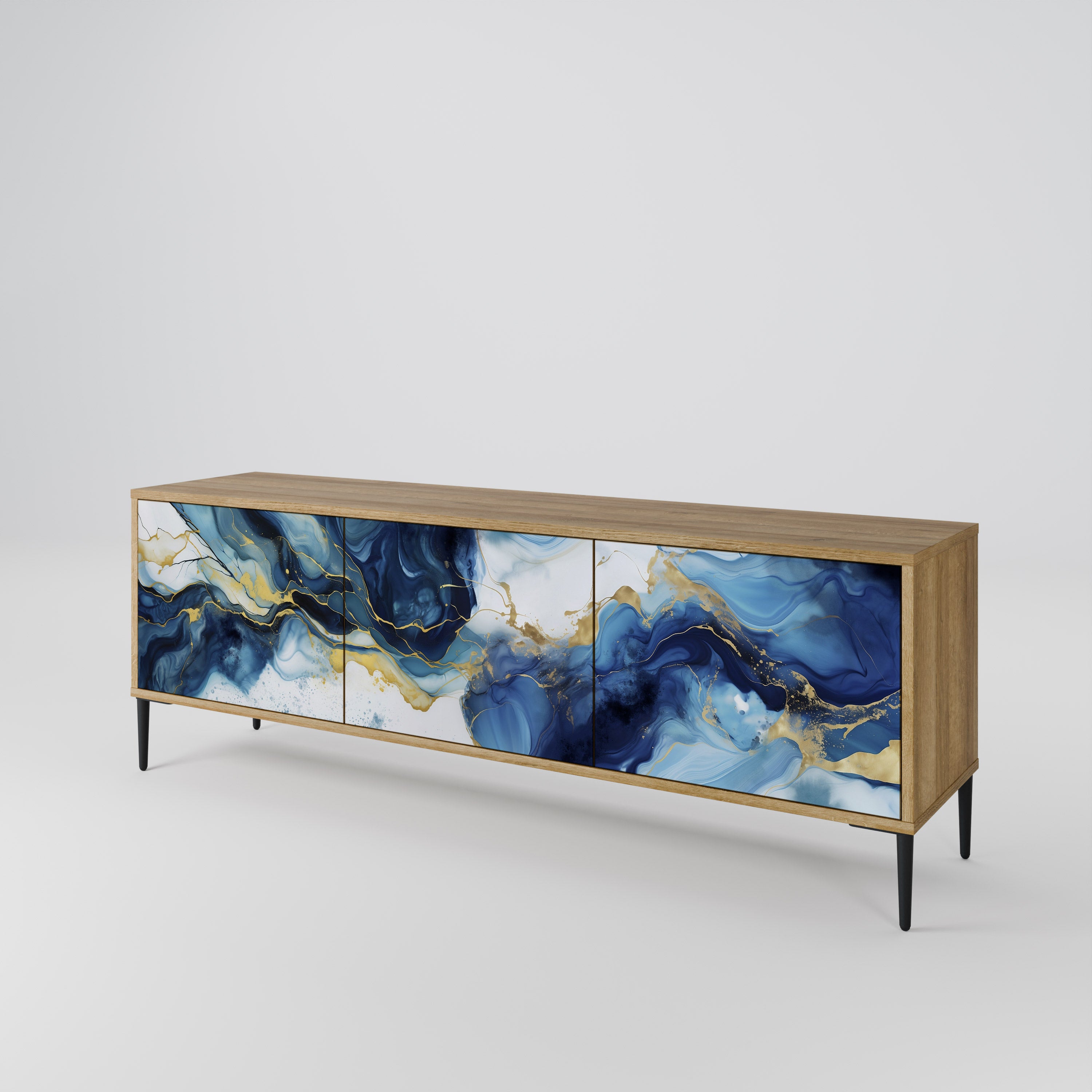 INKY MARBLE Třídveřový TV stolek