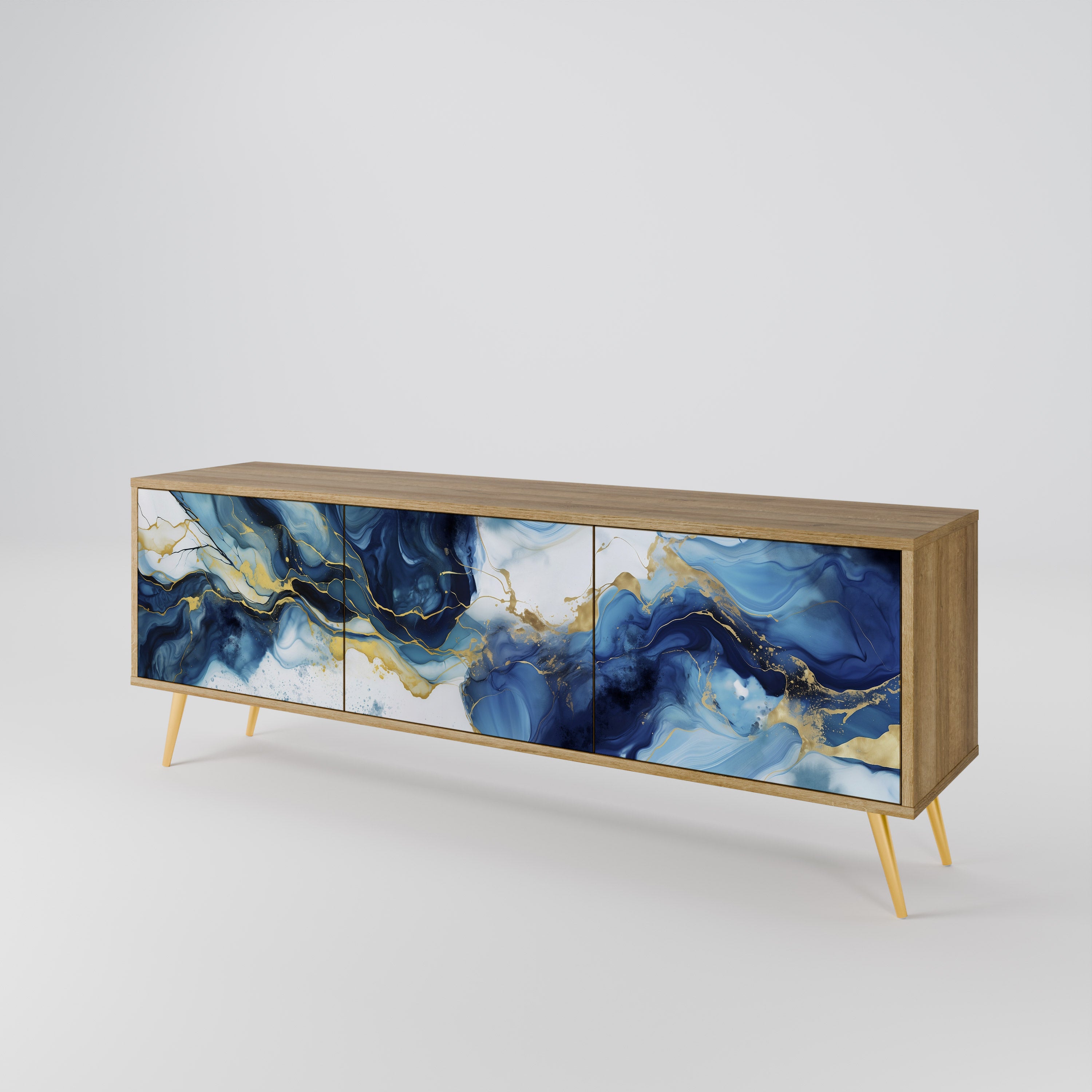 INKY MARBLE Třídveřový TV stolek