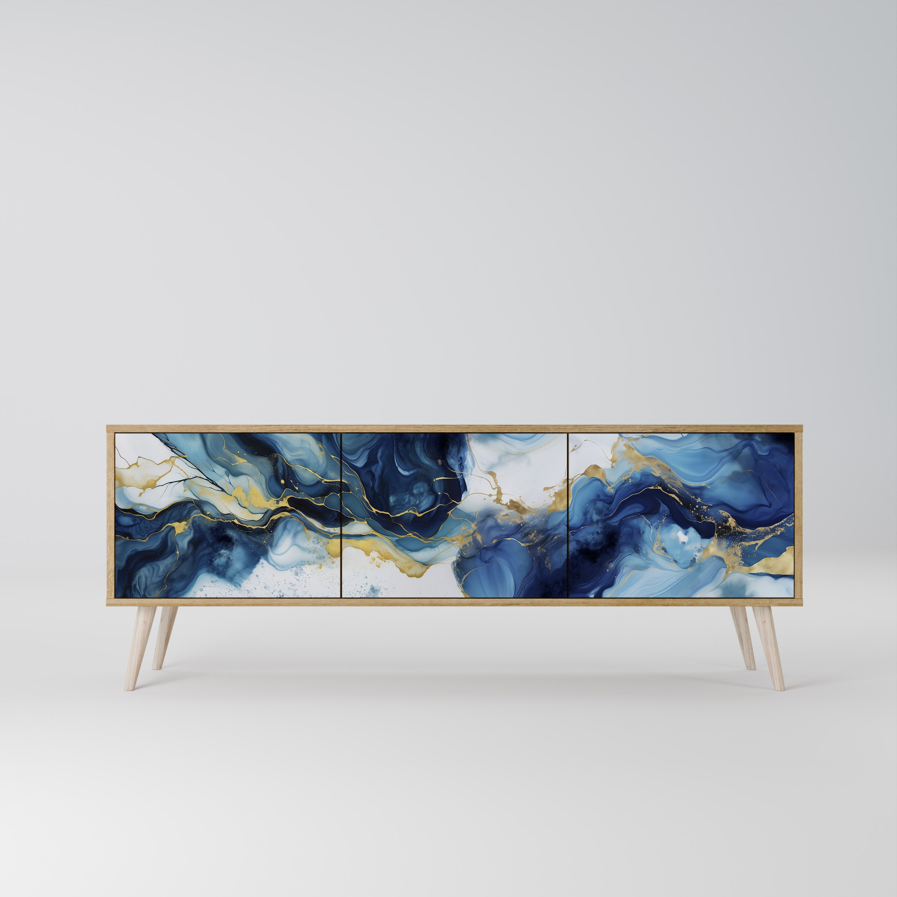 INKY MARBLE Třídveřový TV stolek