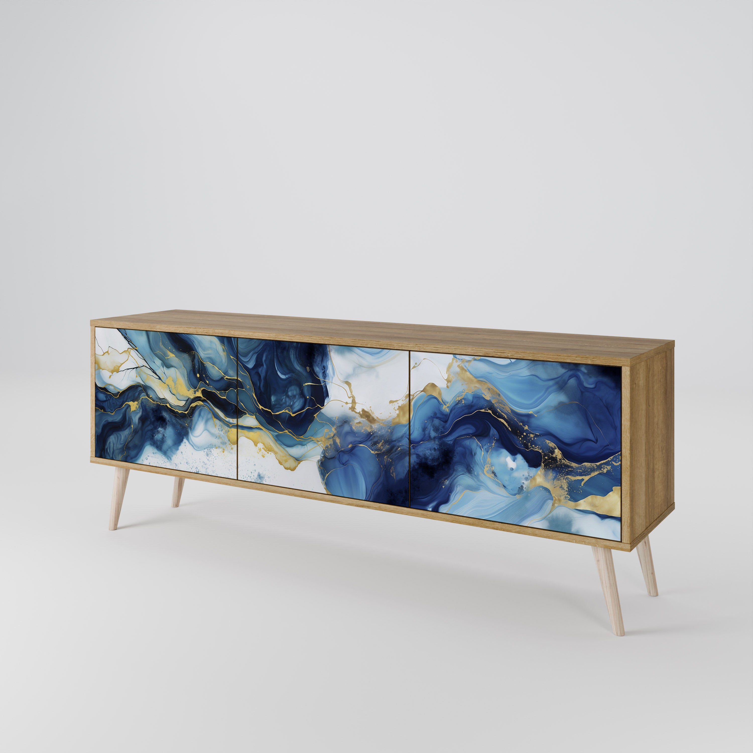 INKY MARBLE Třídveřový TV stolek