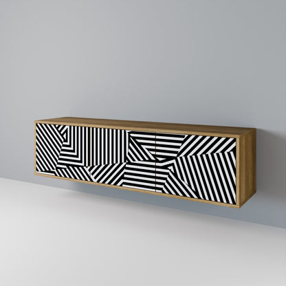 ILLUSIONARY LATTICE Třídveřový TV stolek