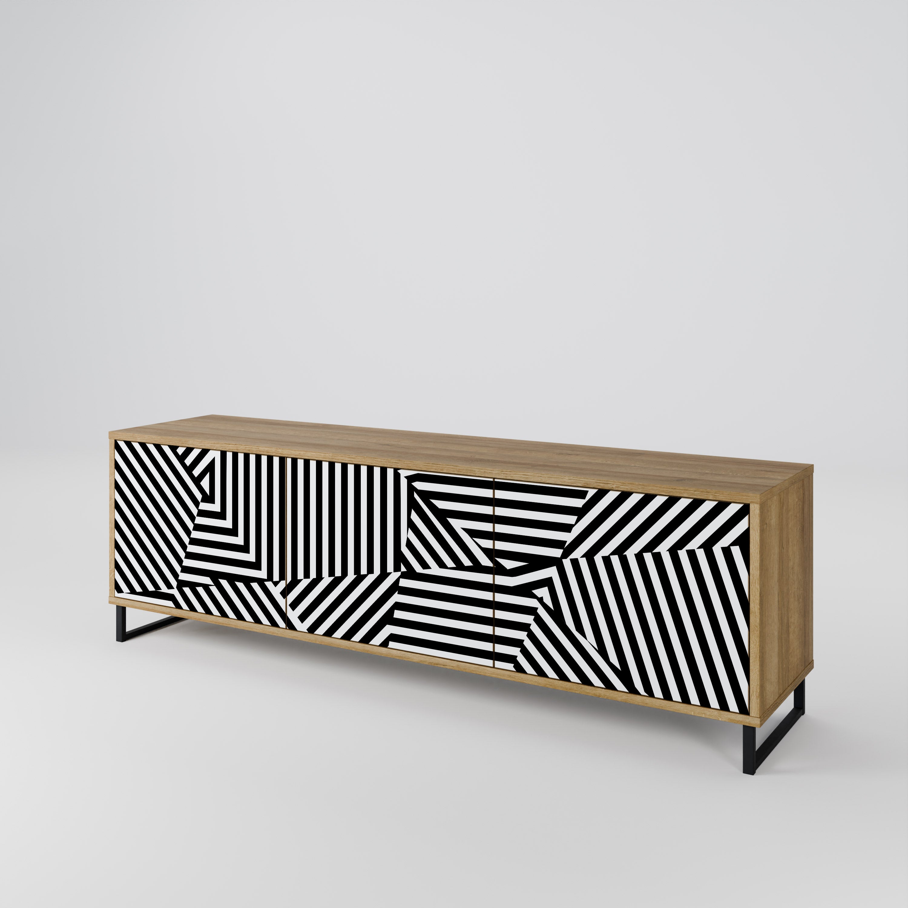 ILLUSIONARY LATTICE Třídveřový TV stolek