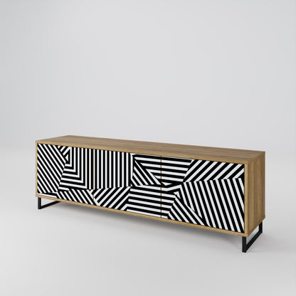 ILLUSIONARY LATTICE Třídveřový TV stolek