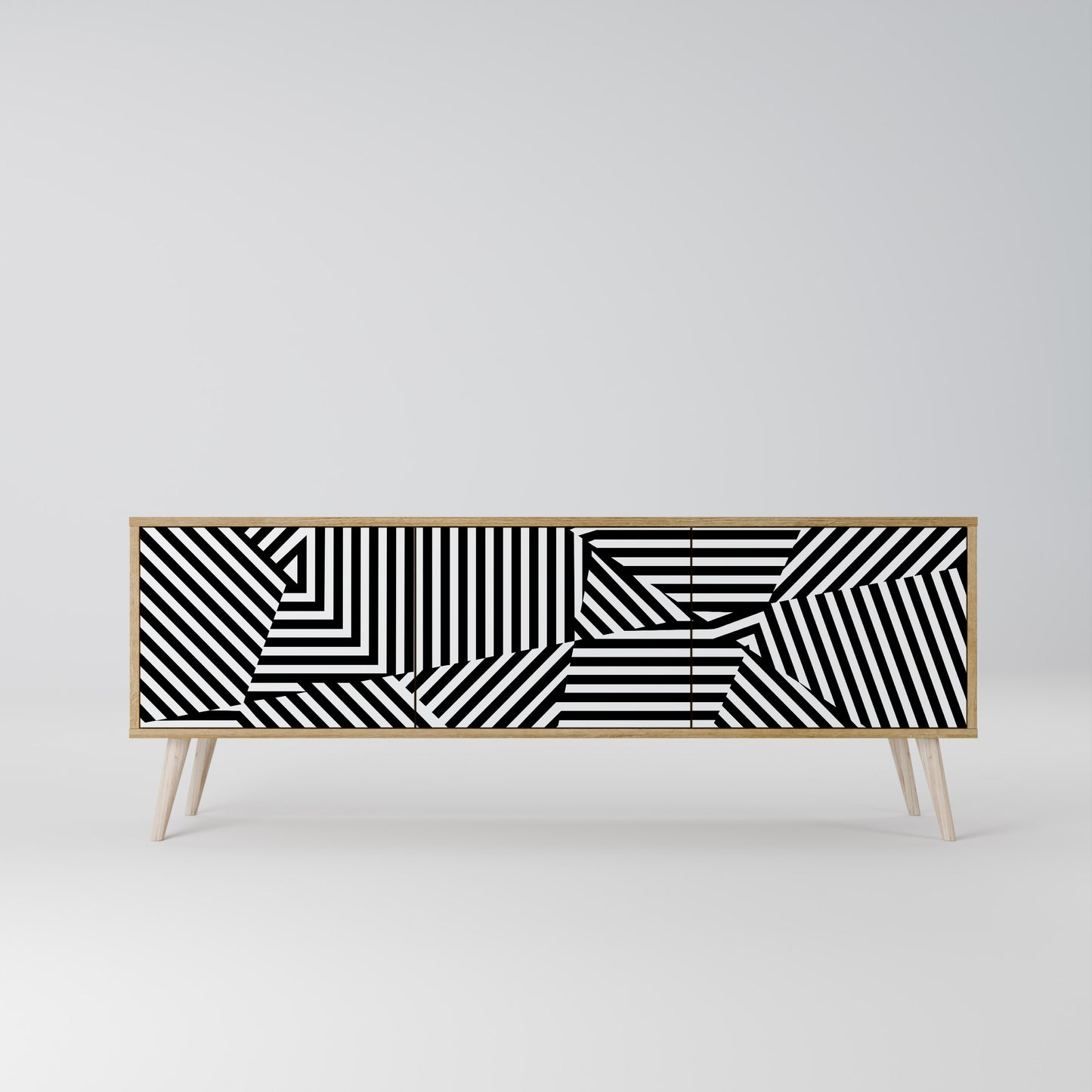 ILLUSIONARY LATTICE Třídveřový TV stolek