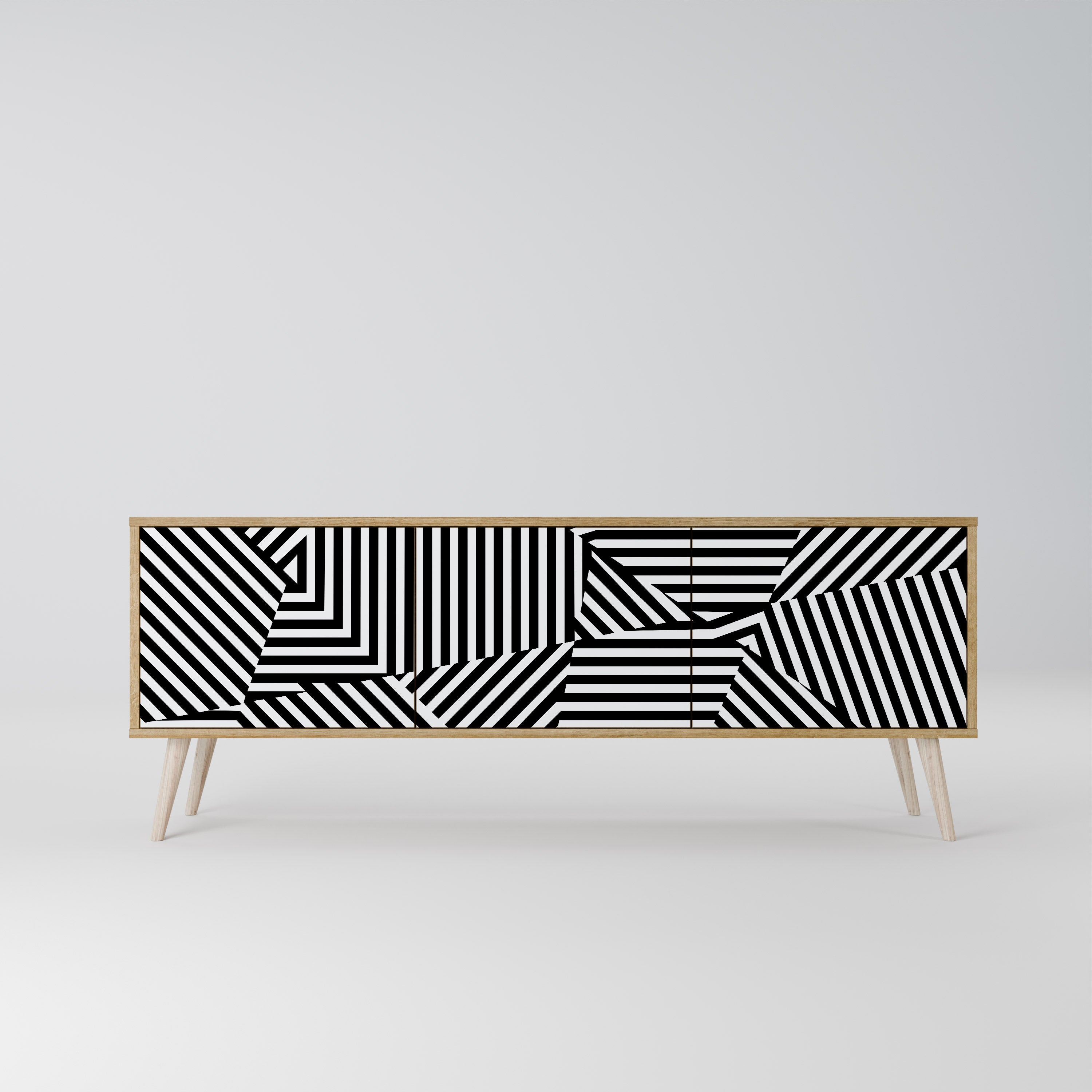 ILLUSIONARY LATTICE Třídveřový TV stolek