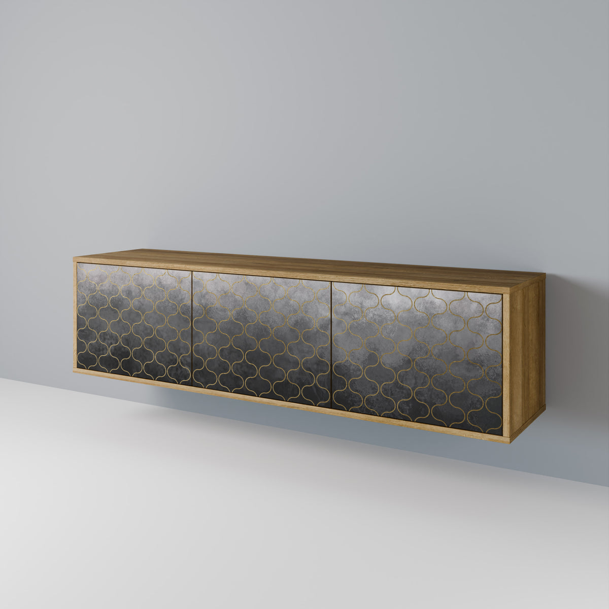 TESSELATED GRAYISH Třídveřový TV stolek