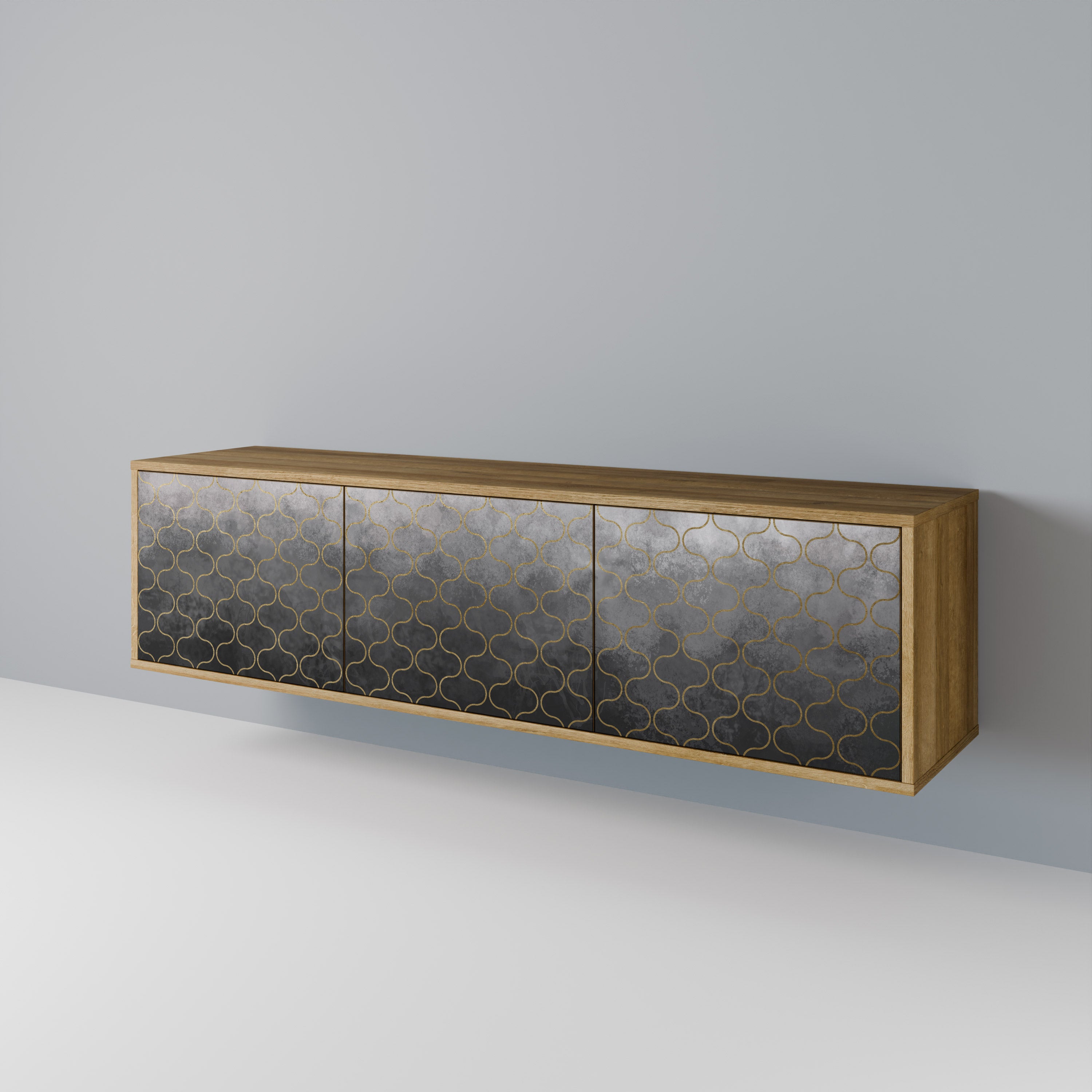 TESSELATED GRAYISH Třídveřový TV stolek