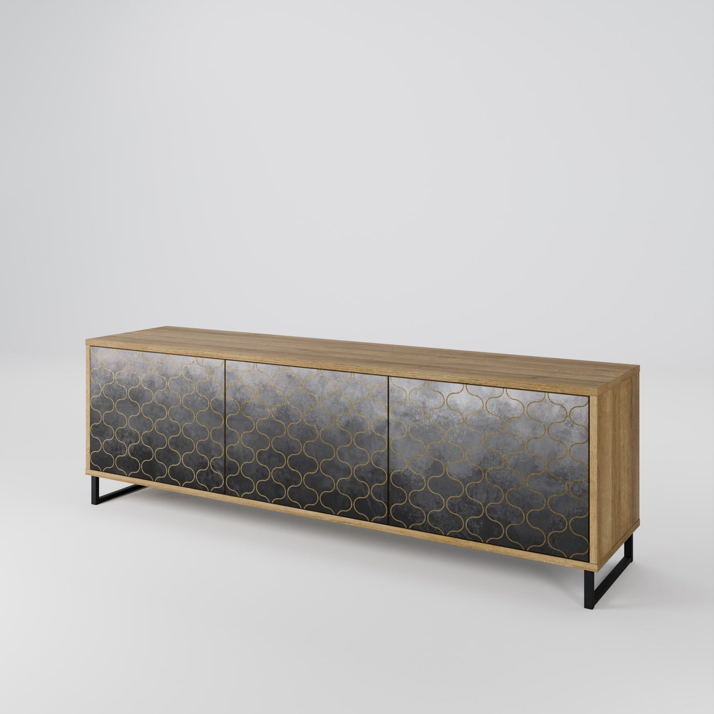 TESSELATED GRAYISH Třídveřový TV stolek