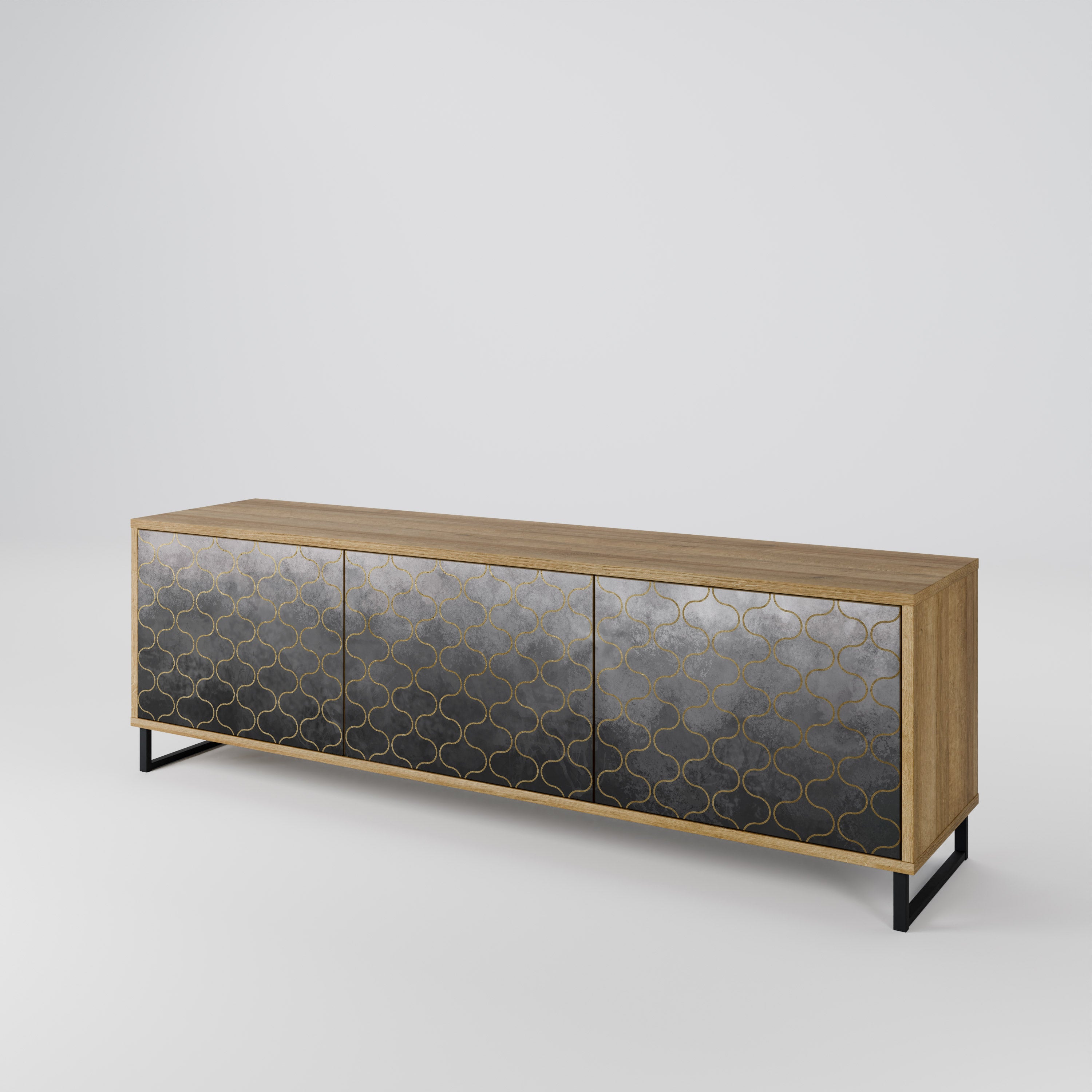 TESSELATED GRAYISH Třídveřový TV stolek
