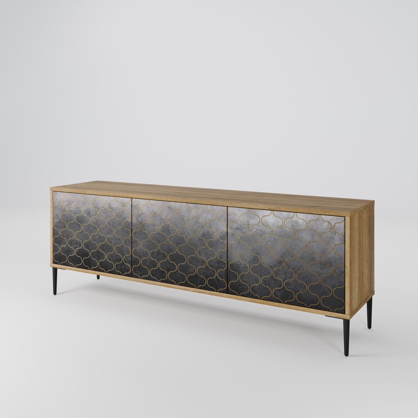 TESSELATED GRAYISH Třídveřový TV stolek