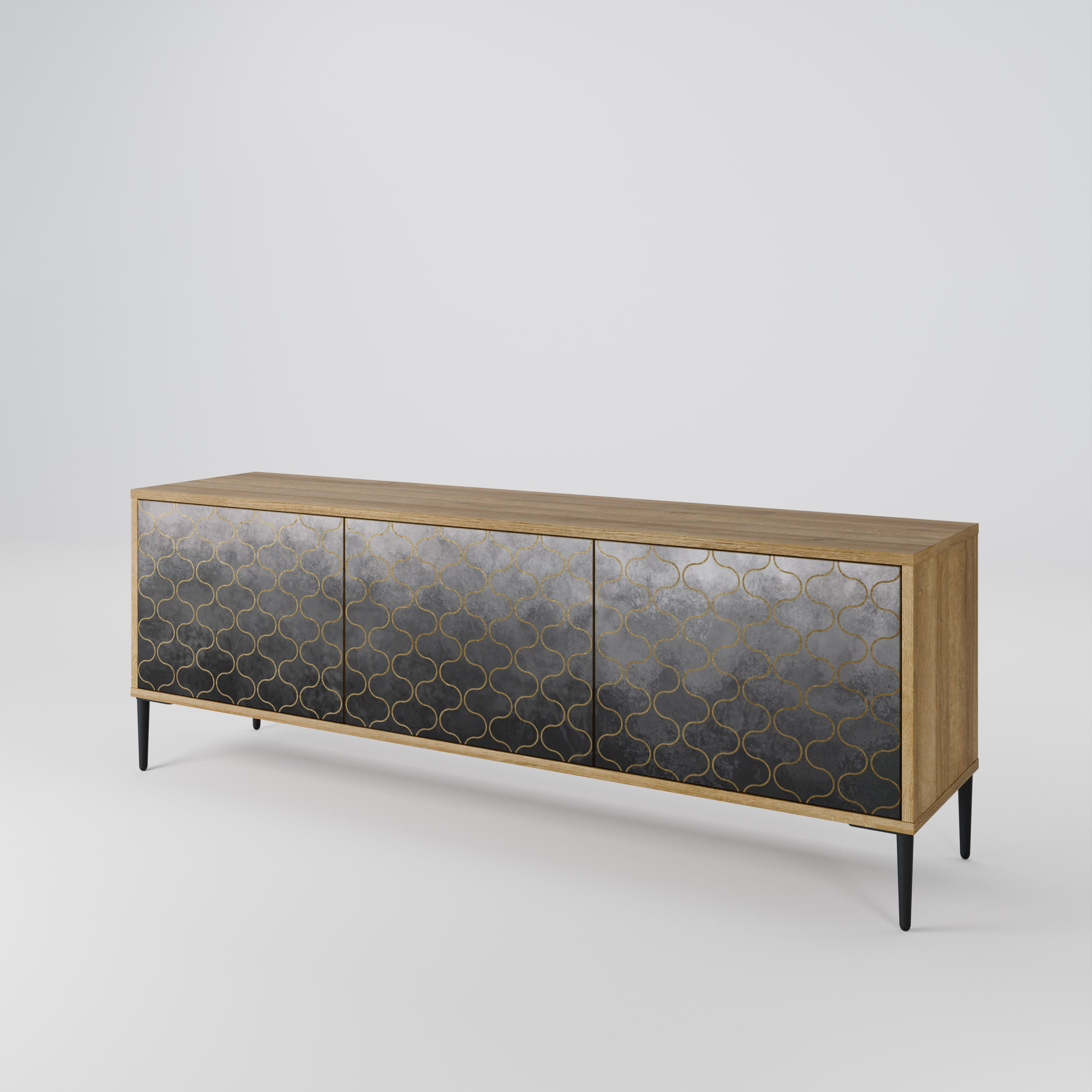 TESSELATED GRAYISH Třídveřový TV stolek