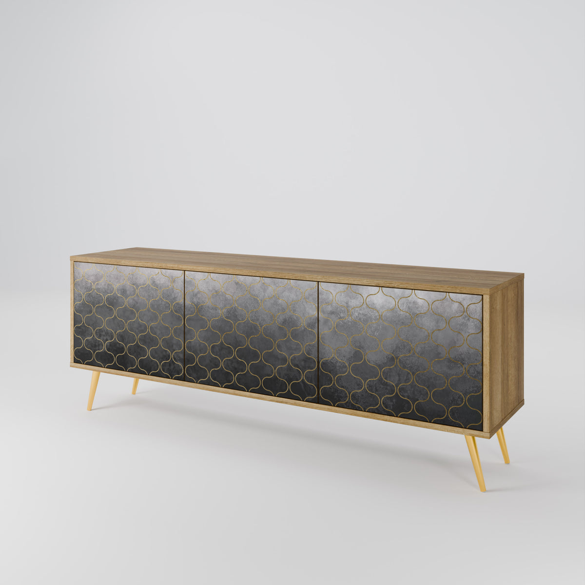 TESSELATED GRAYISH Třídveřový TV stolek