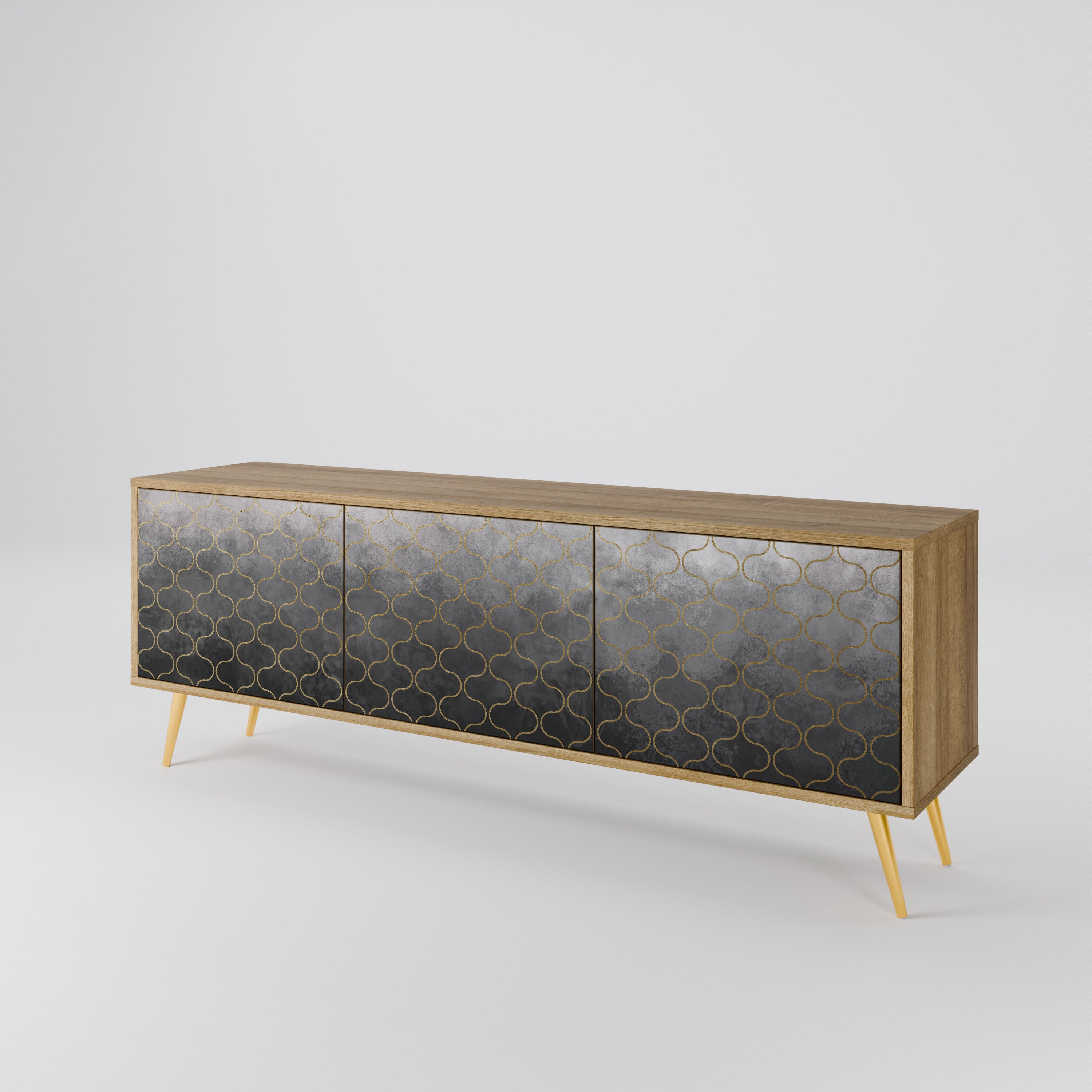 TESSELATED GRAYISH Třídveřový TV stolek