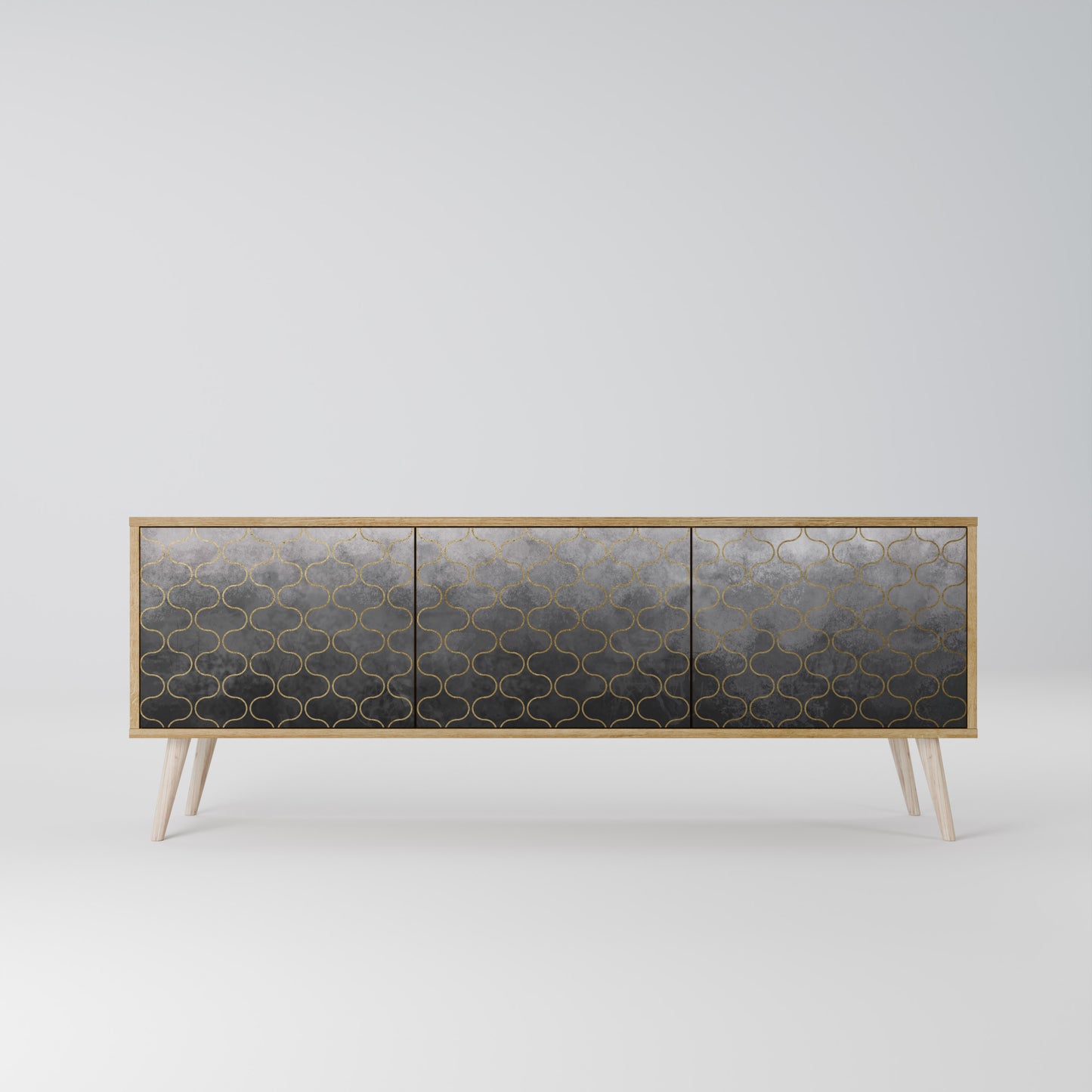 TESSELATED GRAYISH Třídveřový TV stolek