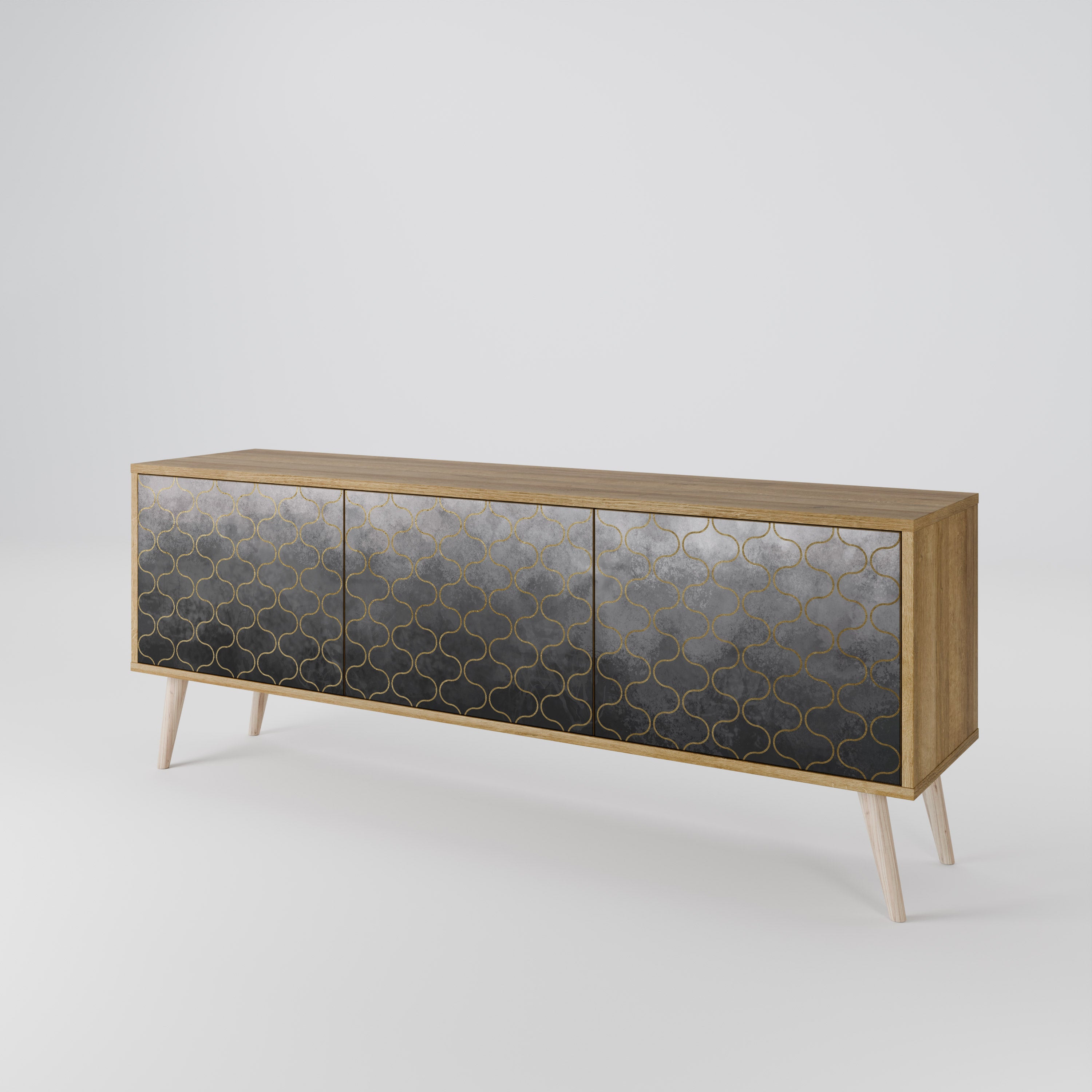 TESSELATED GRAYISH Třídveřový TV stolek