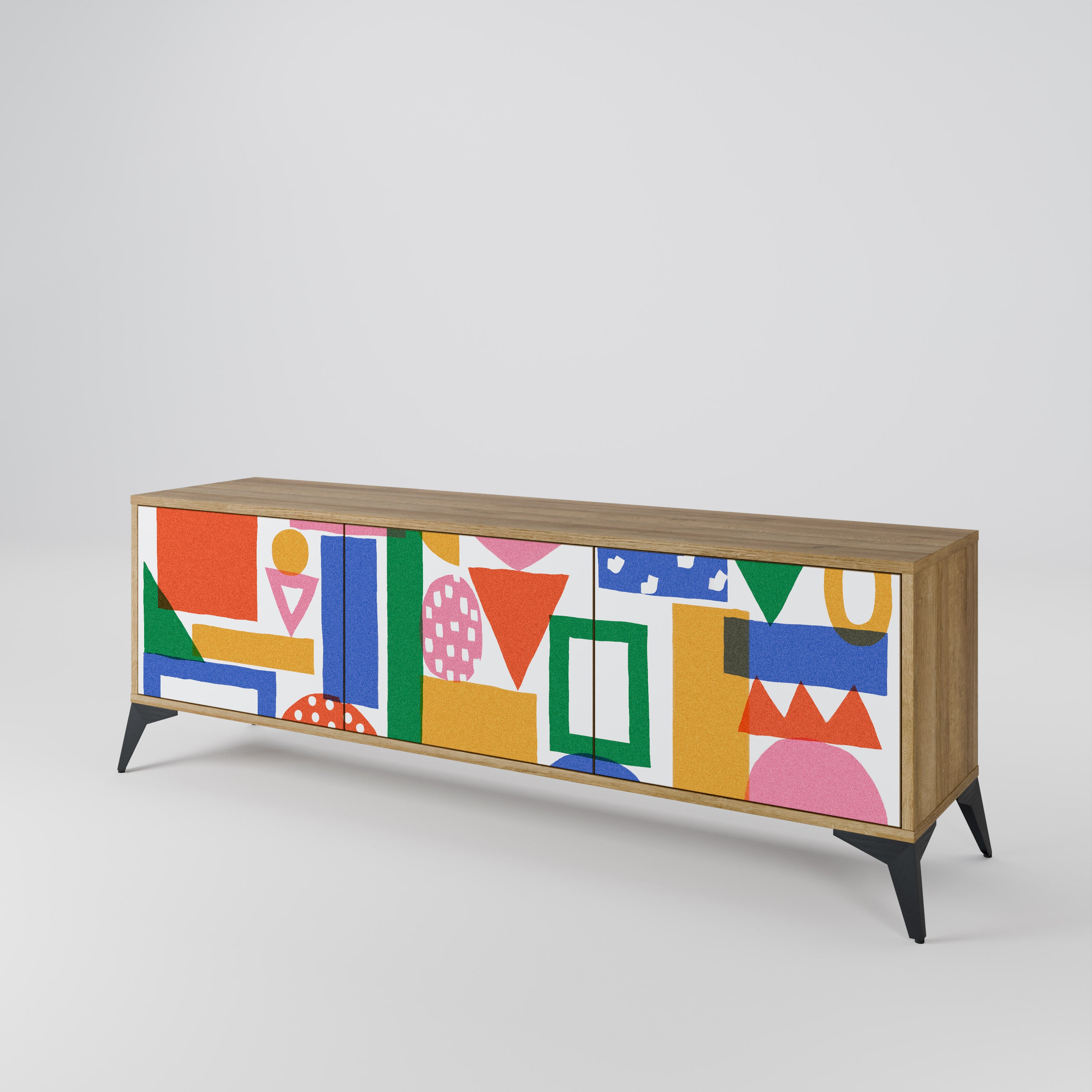 GEOMETRIC GLIMMER Třídveřový TV stolek