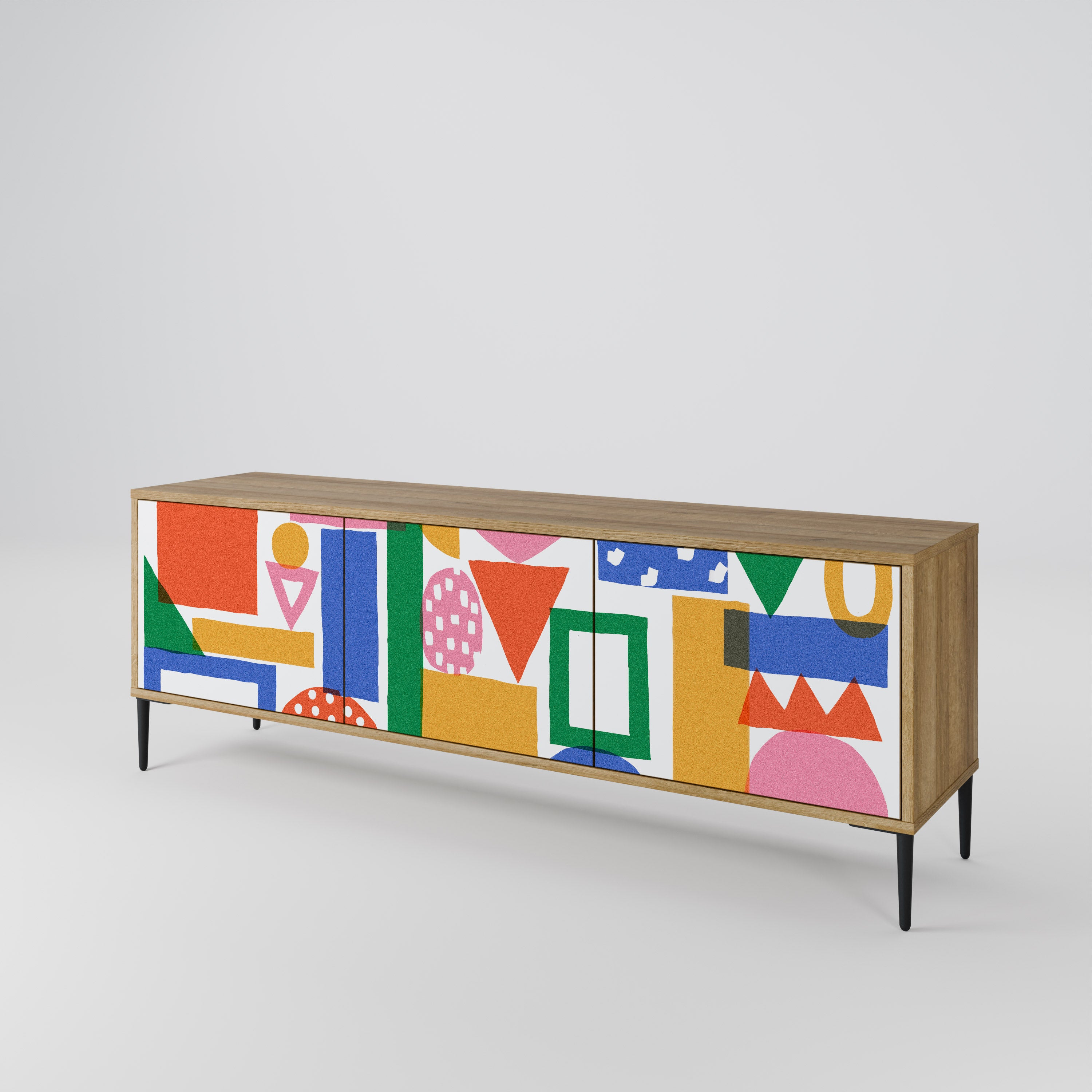 GEOMETRIC GLIMMER Třídveřový TV stolek