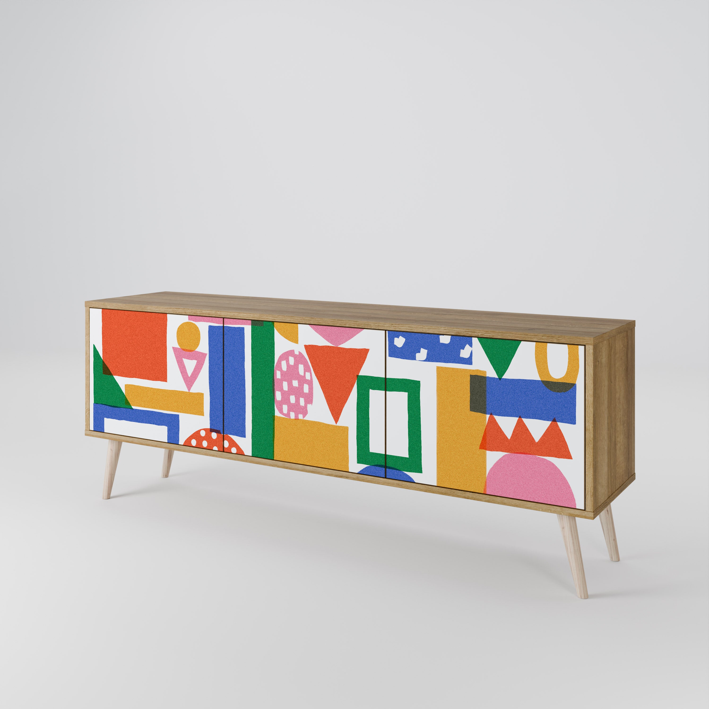 GEOMETRIC GLIMMER Třídveřový TV stolek