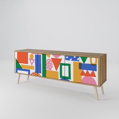 GEOMETRIC GLIMMER Třídveřový TV stolek