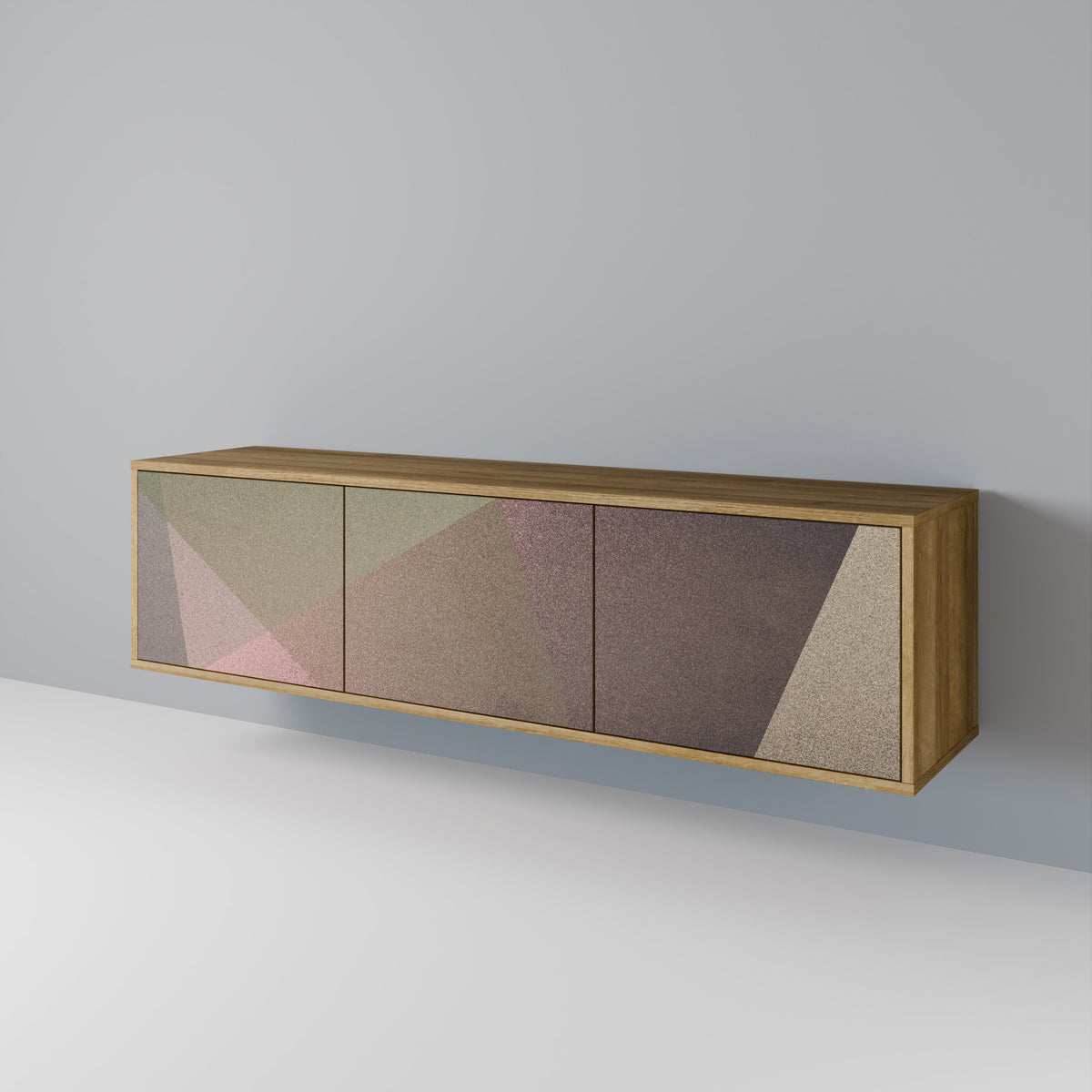 BEIGE GEOMETRY Třídveřový TV stolek