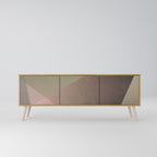 BEIGE GEOMETRY Třídveřový TV stolek
